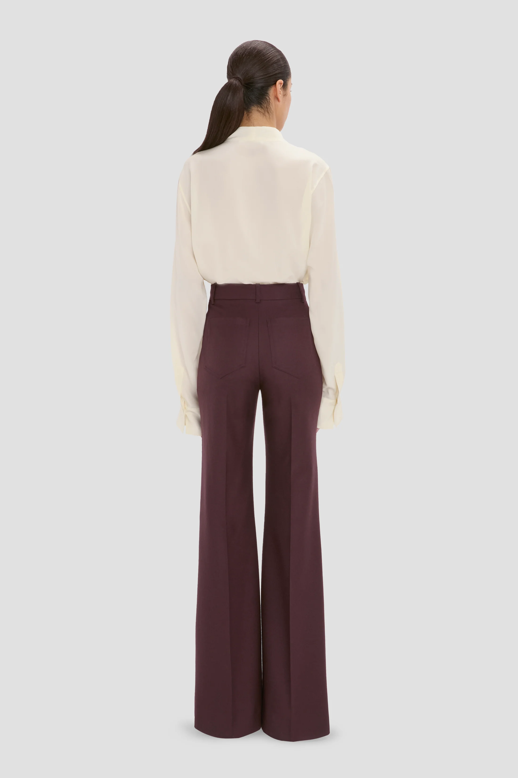 Alina Trouser In Dark Burgundy - Image 4