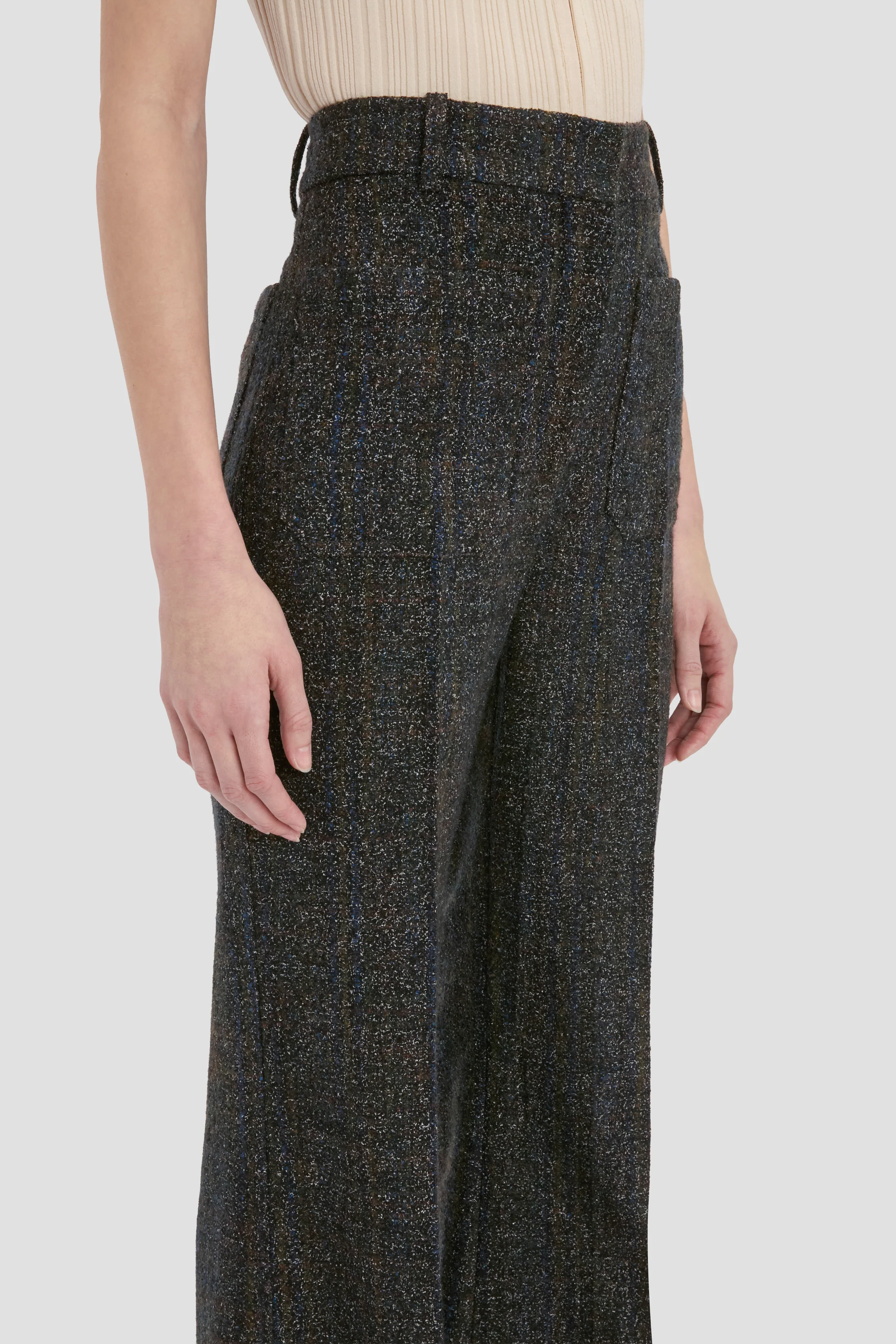 Alina Trouser In Grey Melange - Image 3