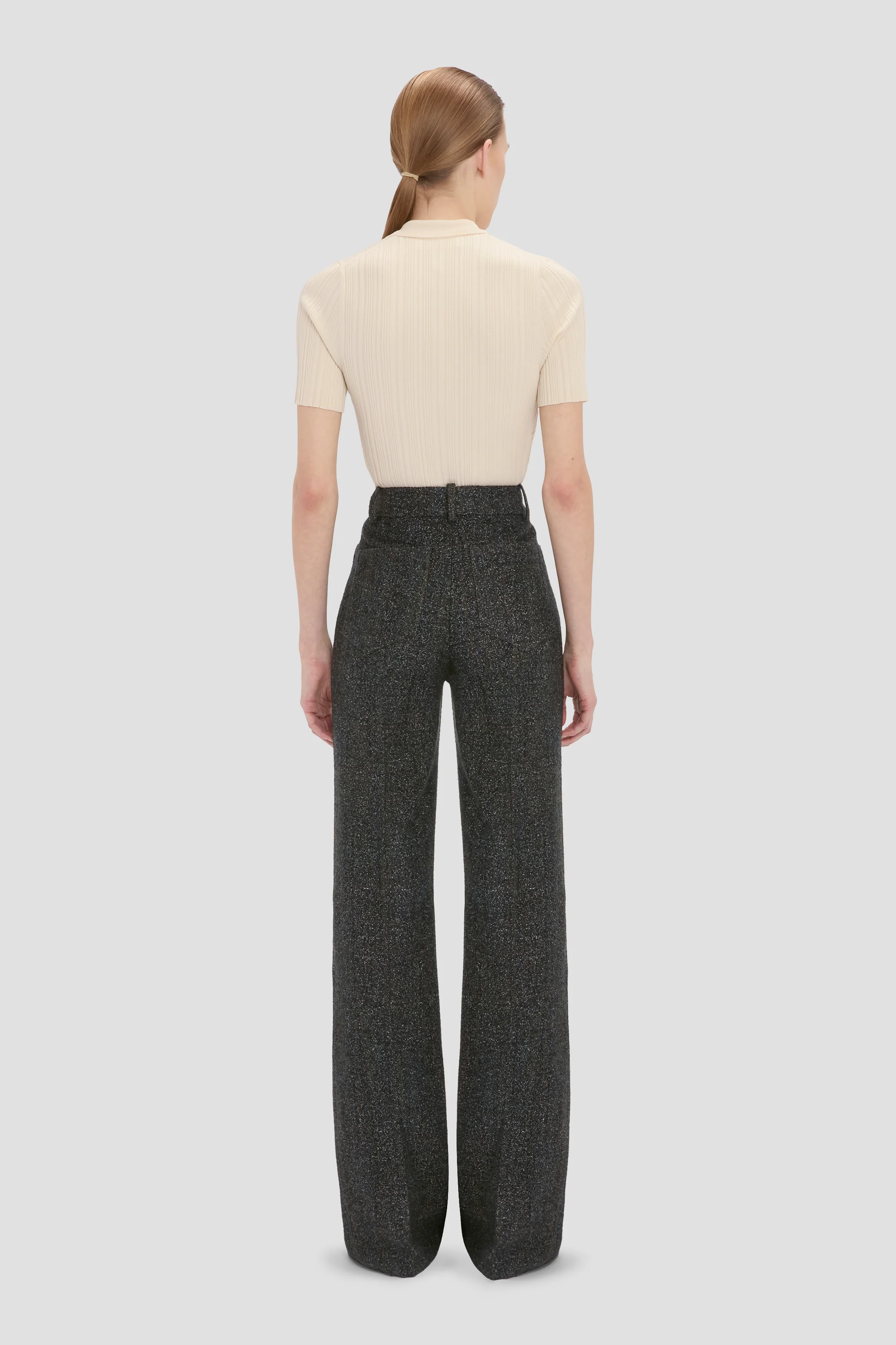 Alina Trouser In Grey Melange - Image 4