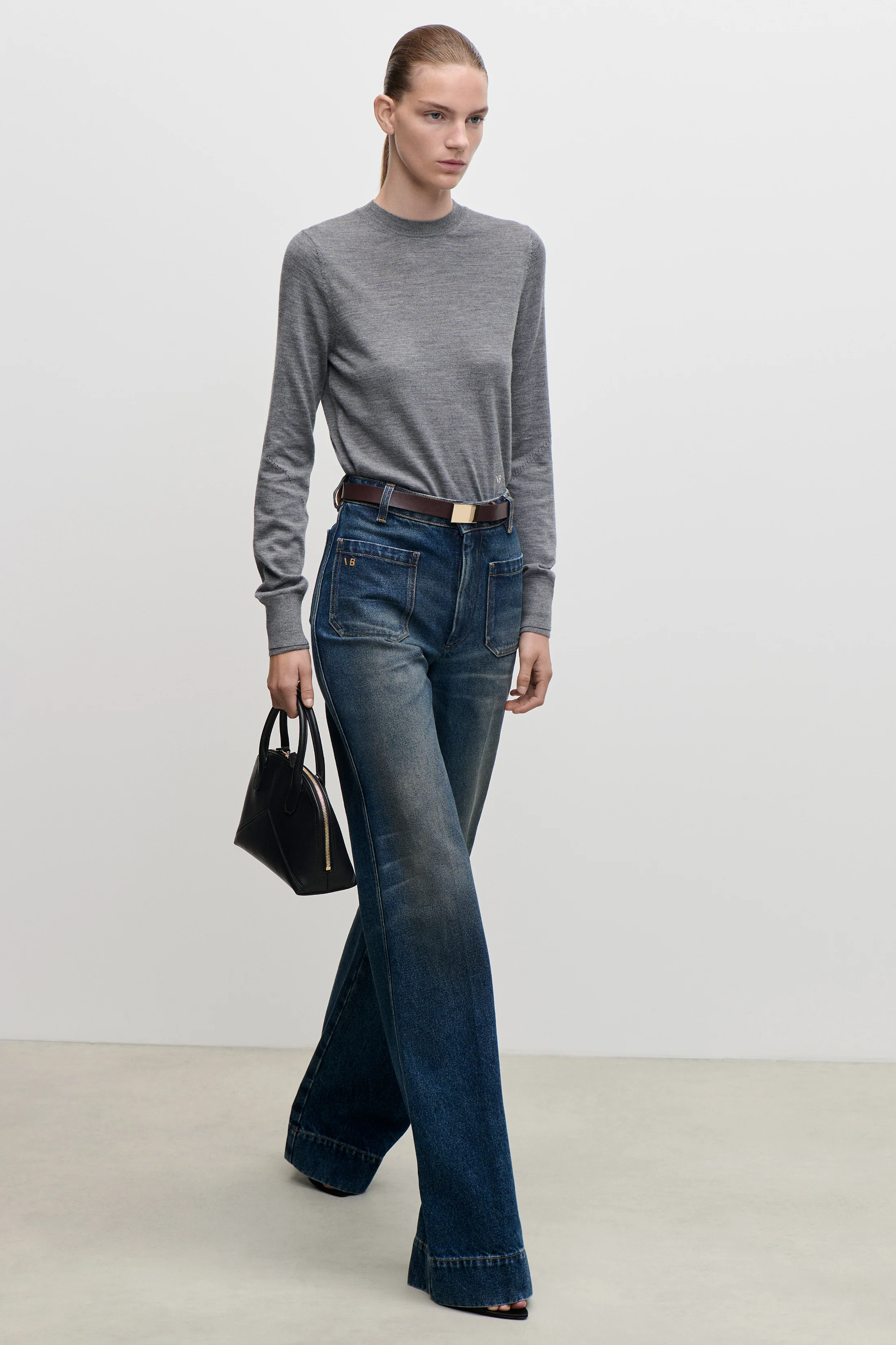 Austen Jumper In Grey Marl - Image 7