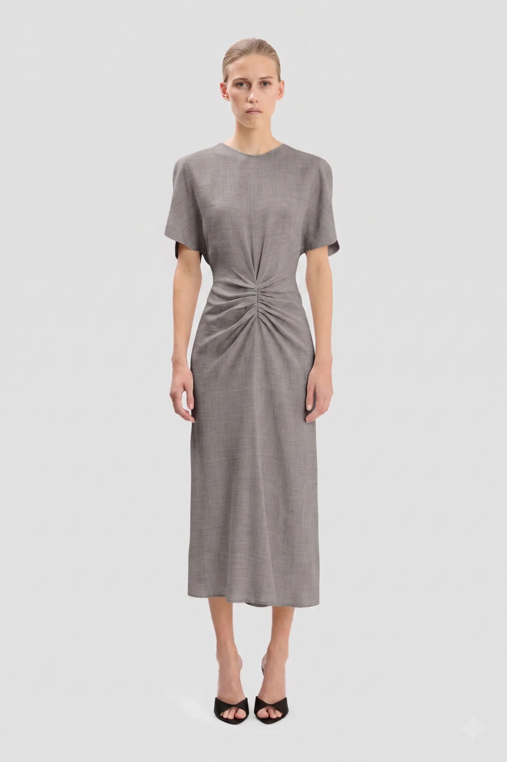 Bela Midi Dress In Grey