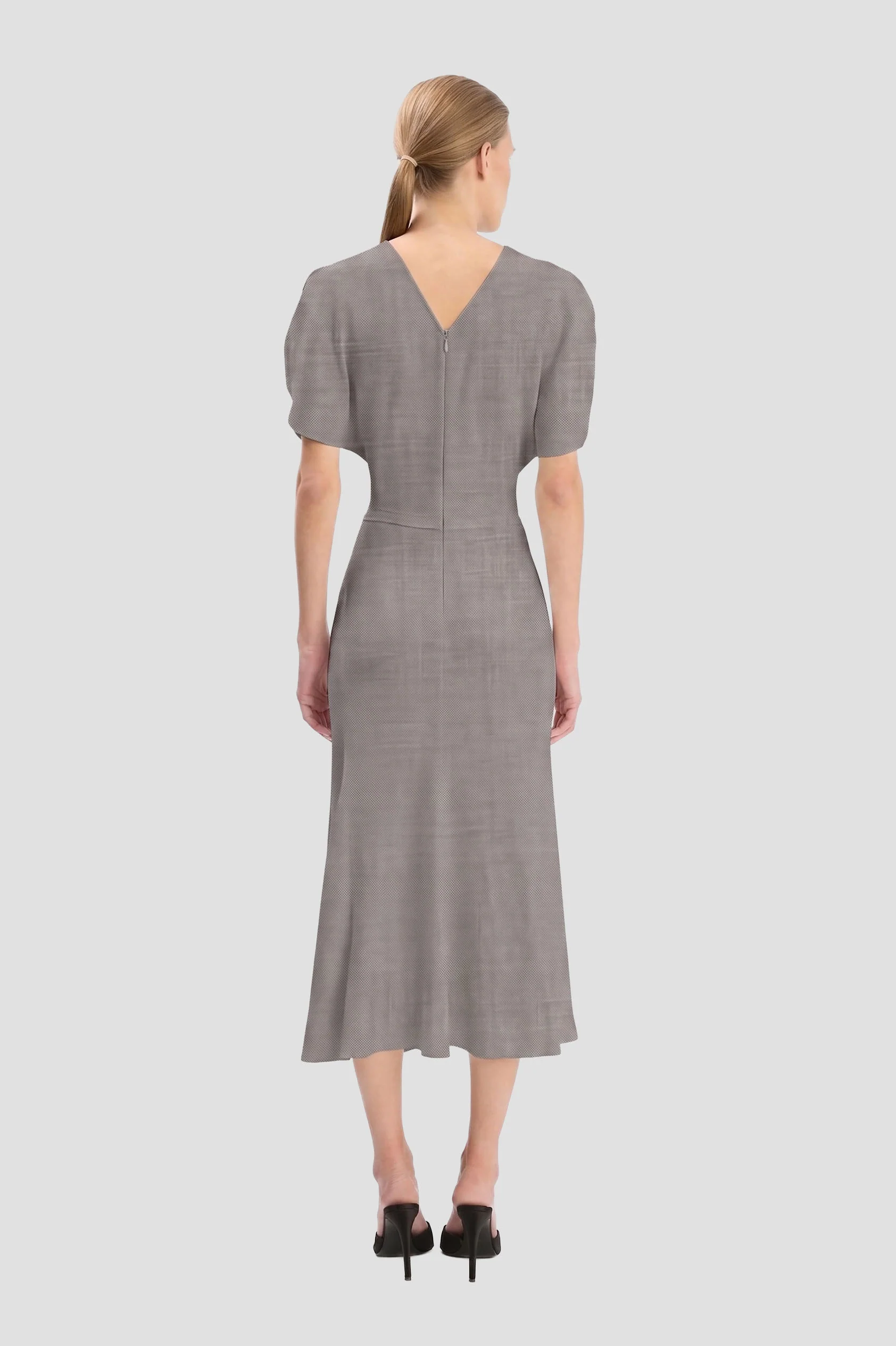 Bela Midi Dress In Grey - Image 3