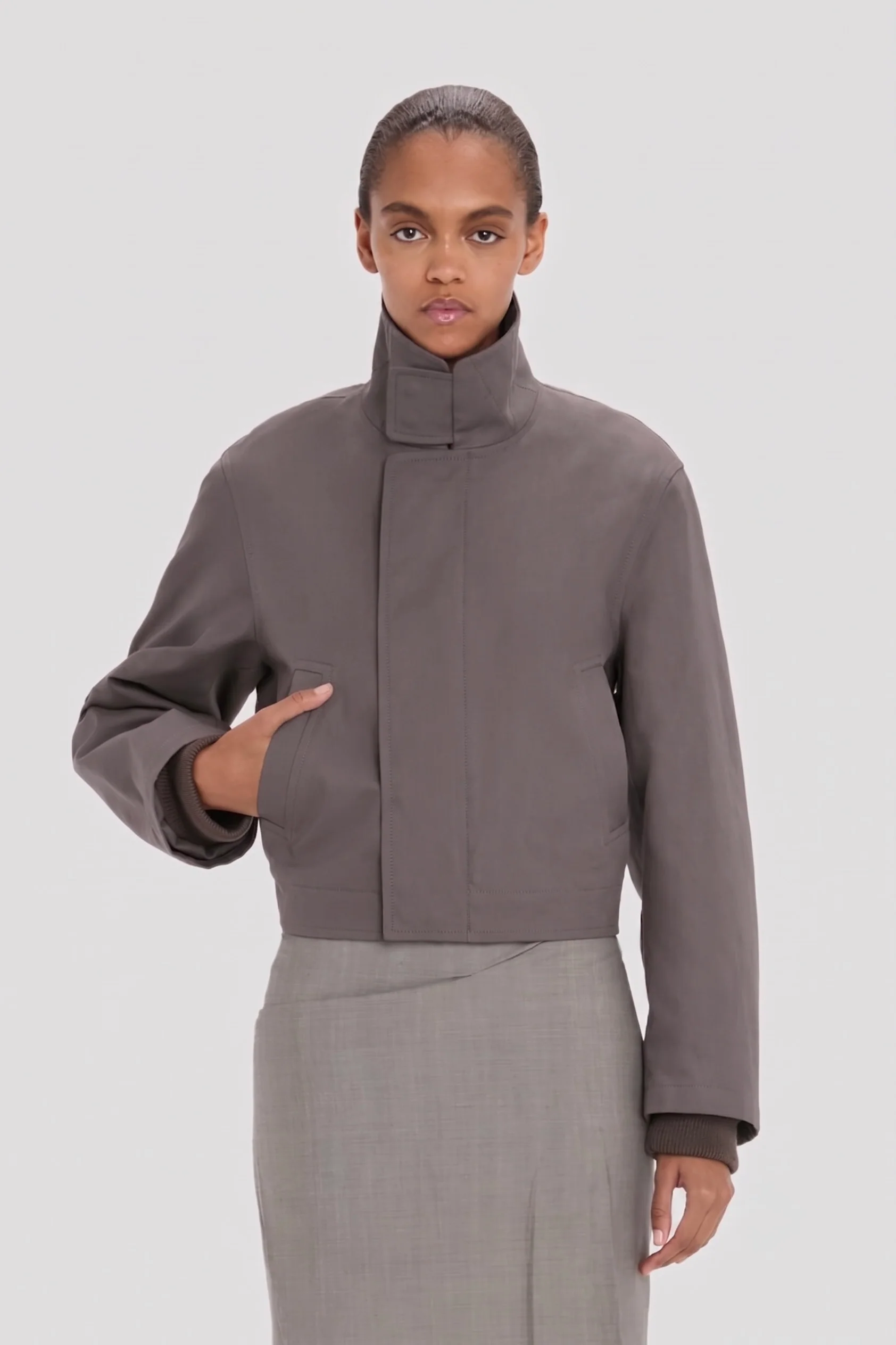 Bomber Jacket In Grey