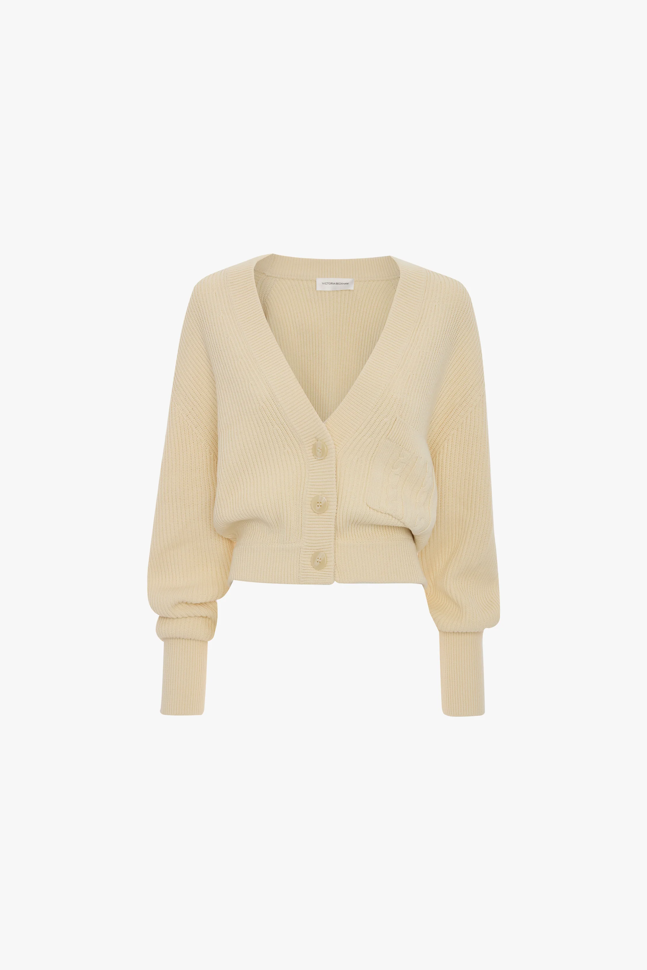 Cable Pocket Cardigan In Ivory - Image 5