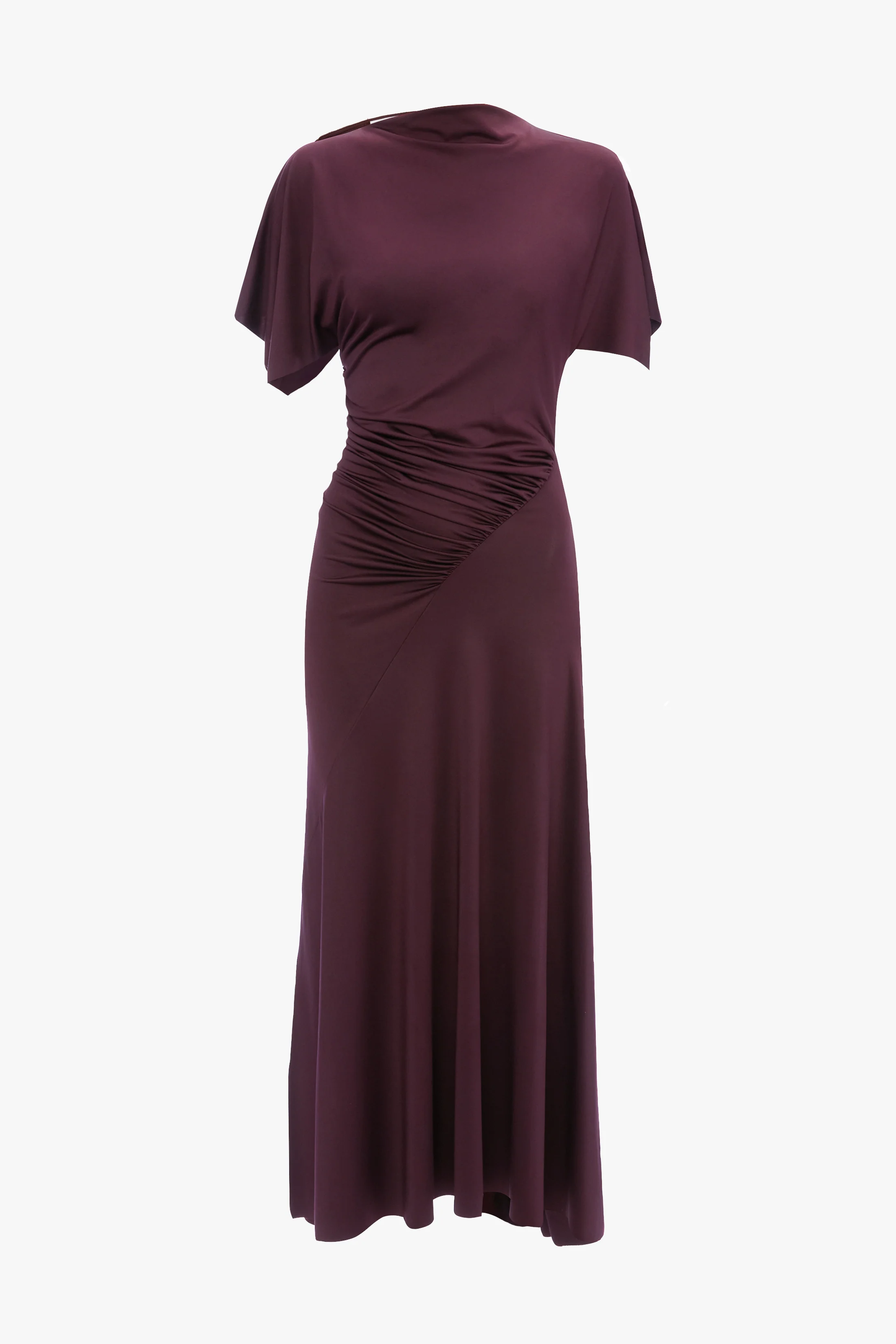 Blousey Midi Dress In Blackcurrant - Image 5