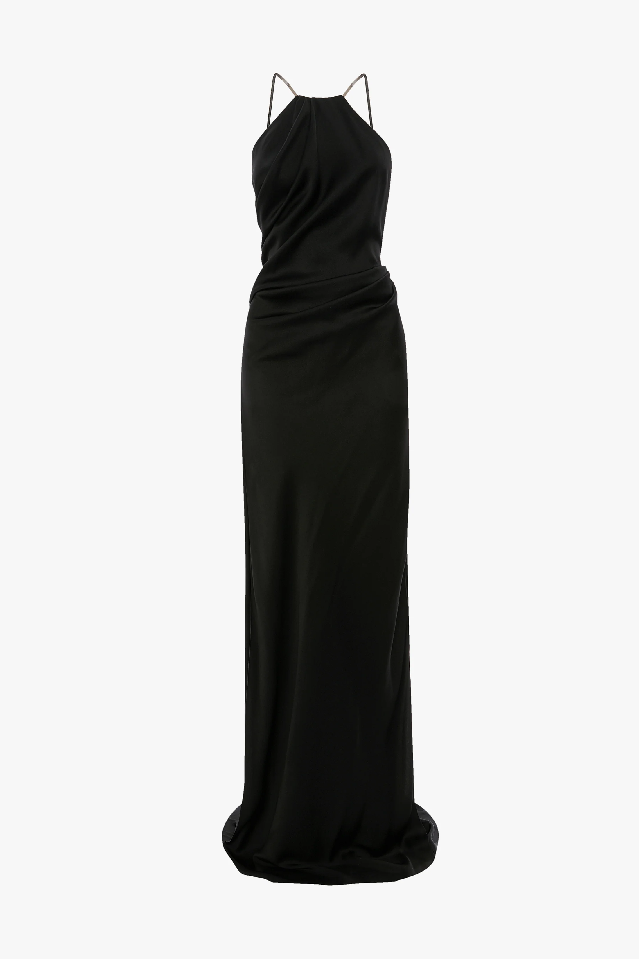 Chain Halter Gown In Black - Image 6