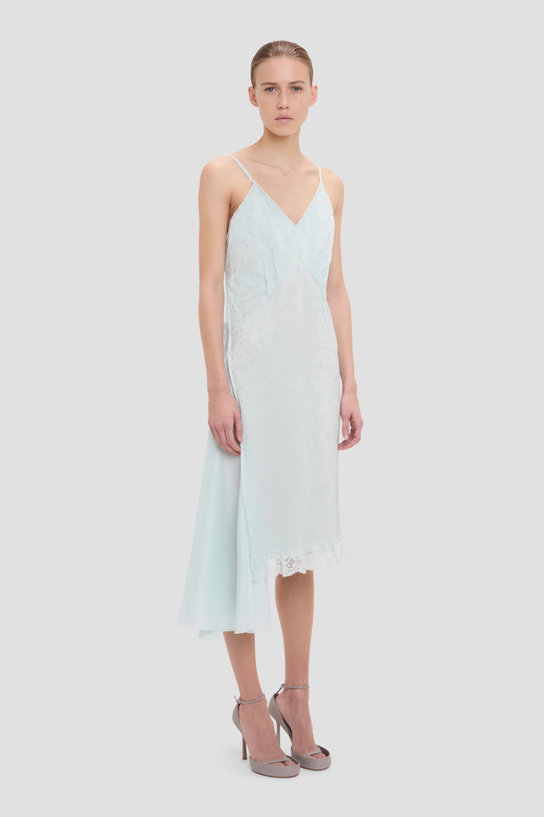 Crushed Cami Midi Dress In Aquamarine - Image 2