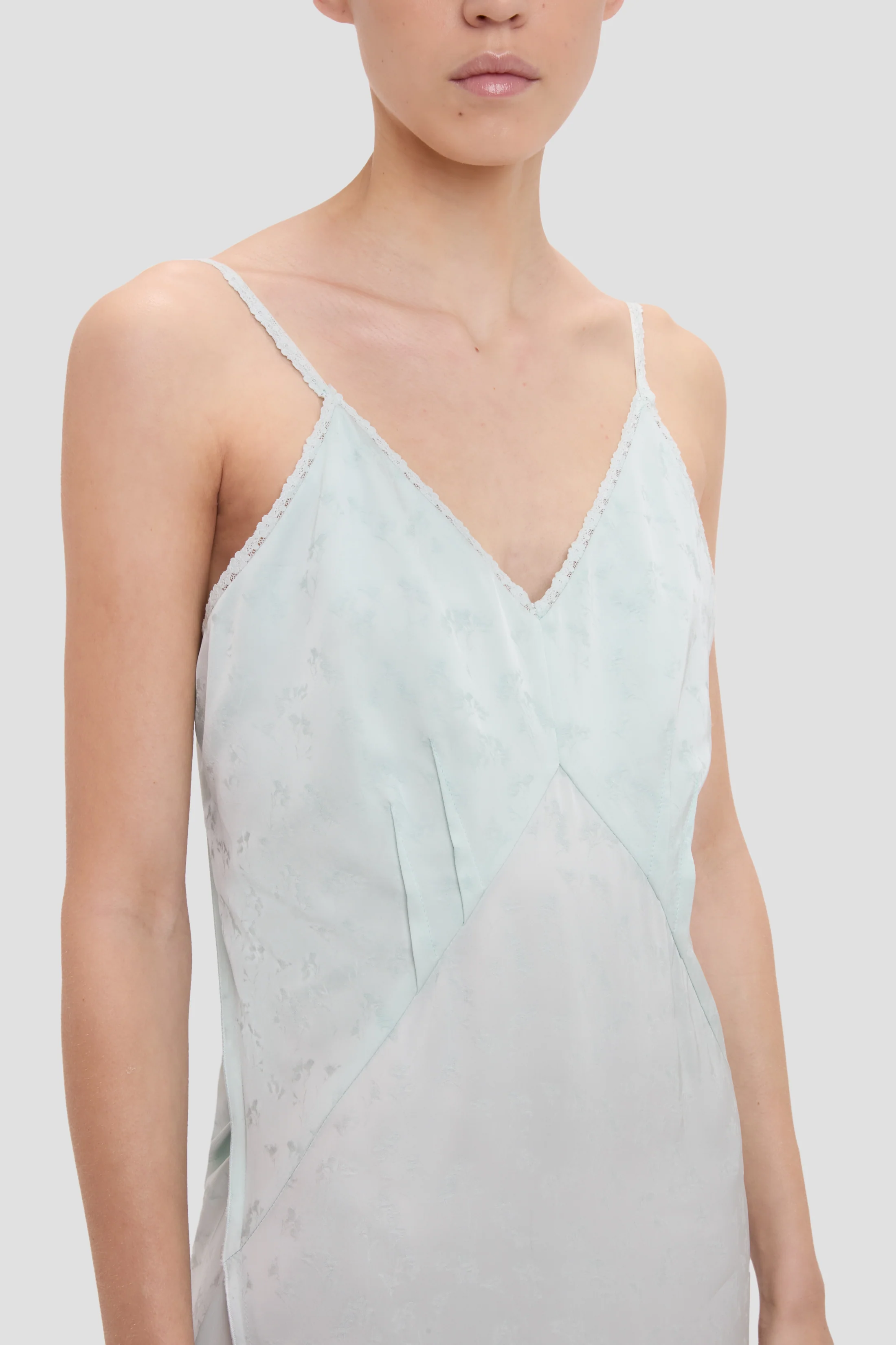 Crushed Cami Midi Dress In Aquamarine - Image 3