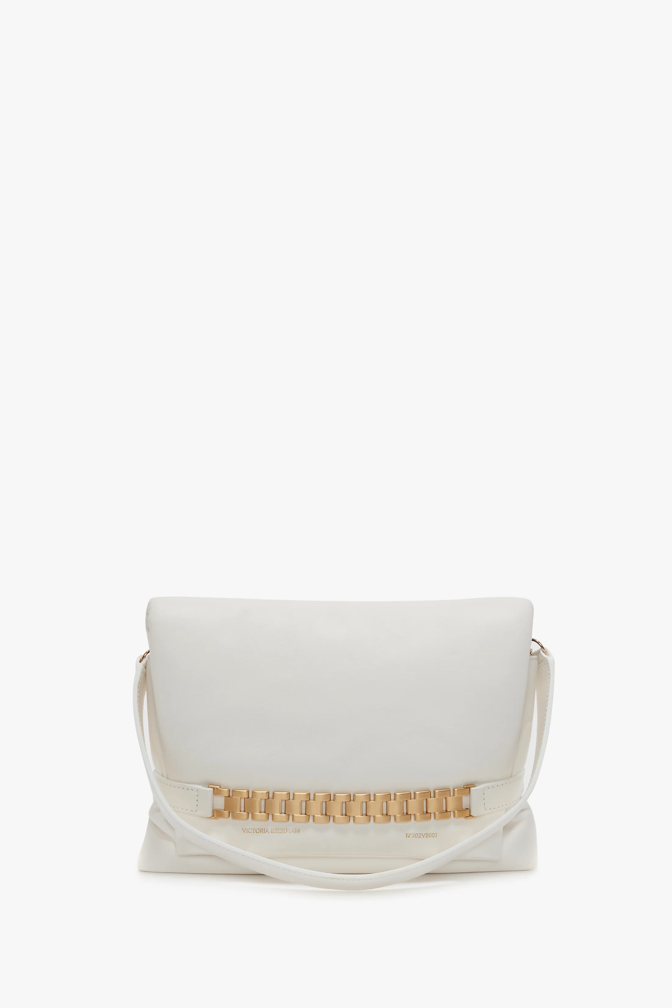 Puffy Chain Pouch Bag In White - Image 2