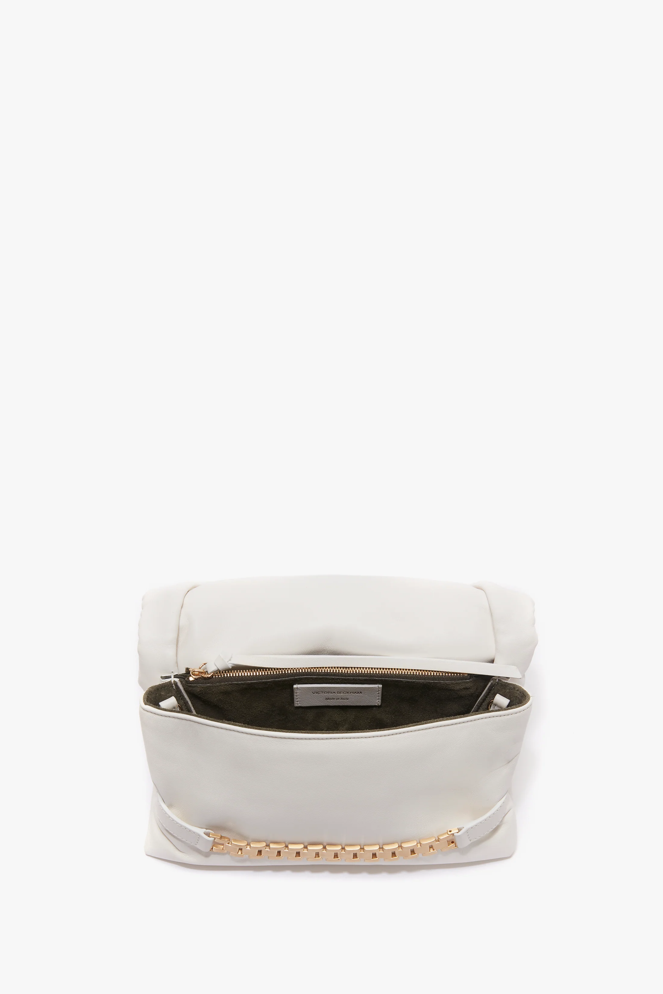 Puffy Chain Pouch Bag In White - Image 6