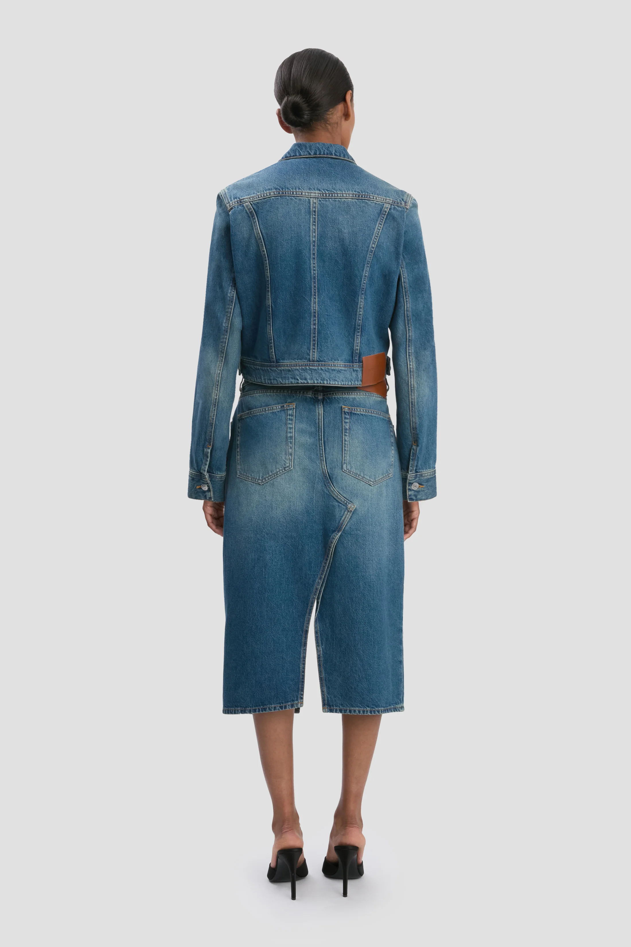 Denim Jacket In Mid Blue Wash - Image 4