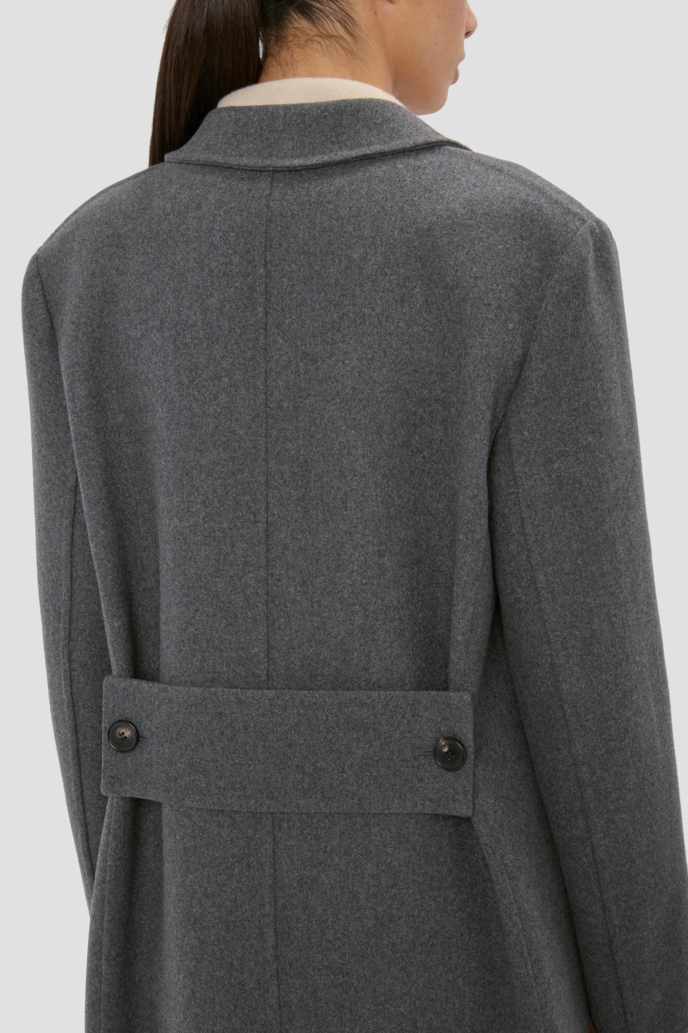 Overcoat In Grey Melange - Image 3