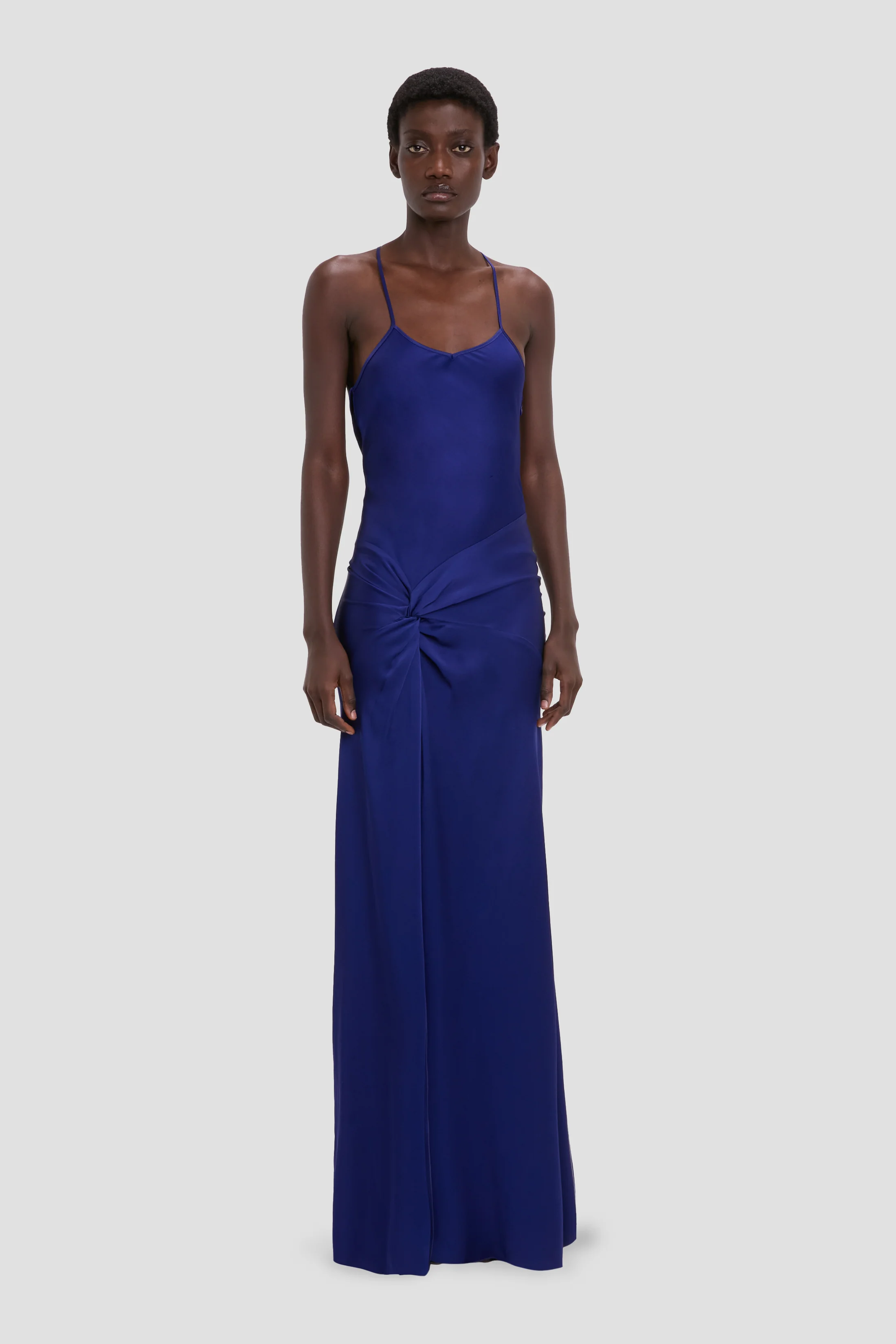 Draped Cami Gown In Bright Indigo - Image 2