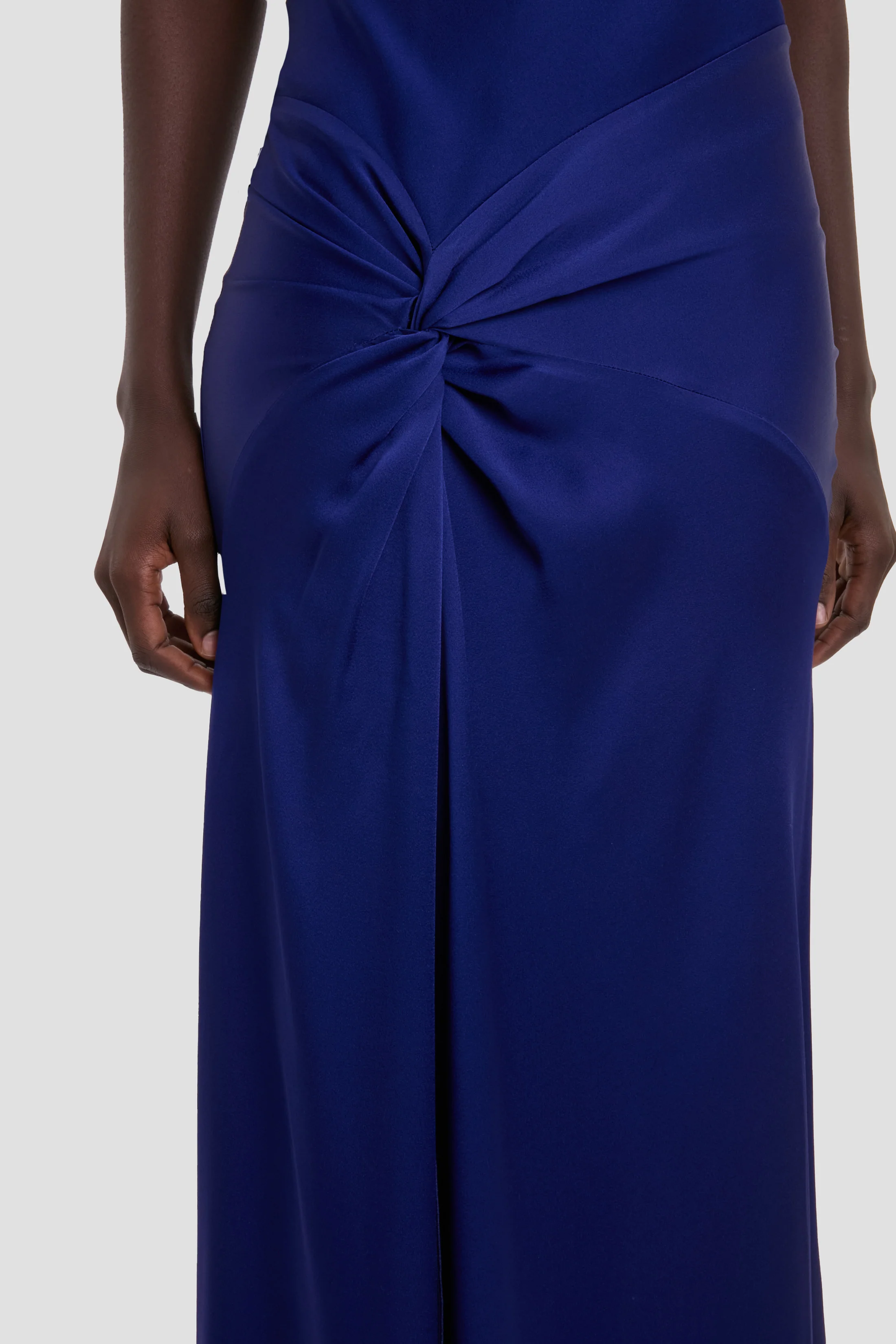 Draped Cami Gown In Bright Indigo - Image 3