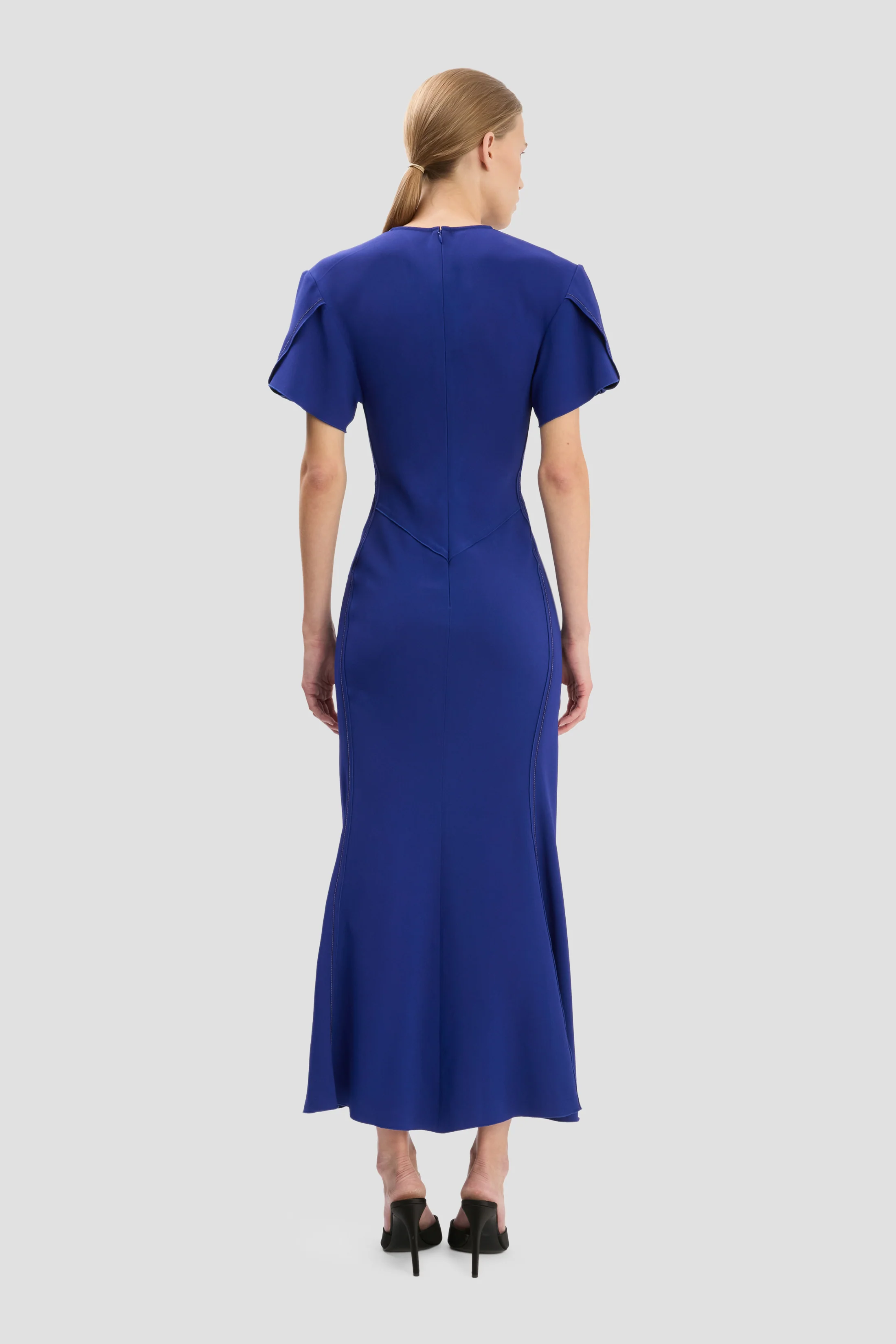 Eve Midi Dress In Bright Indigo - Image 4