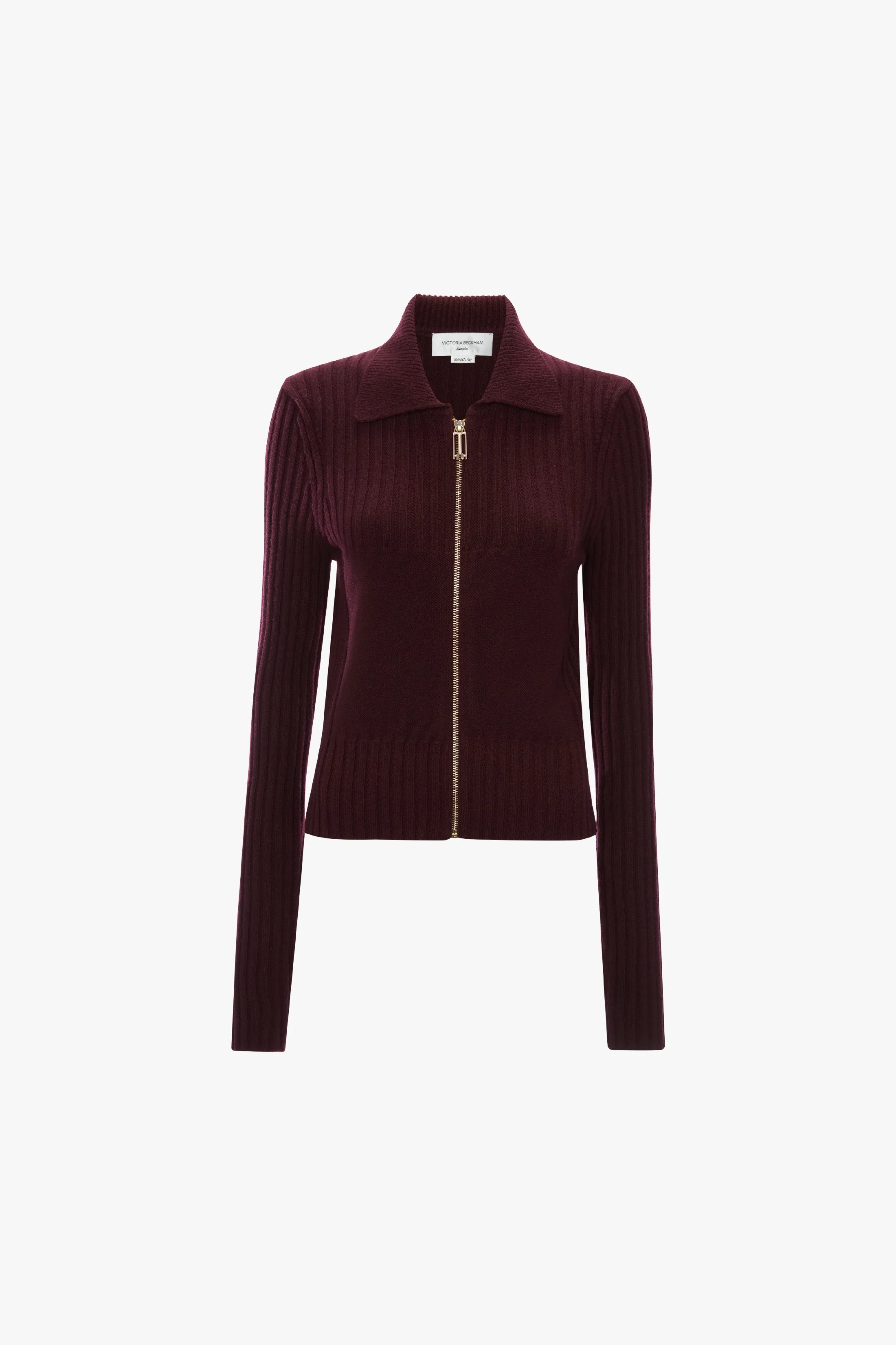 Zip Jumper In Dark Burgundy - Image 5
