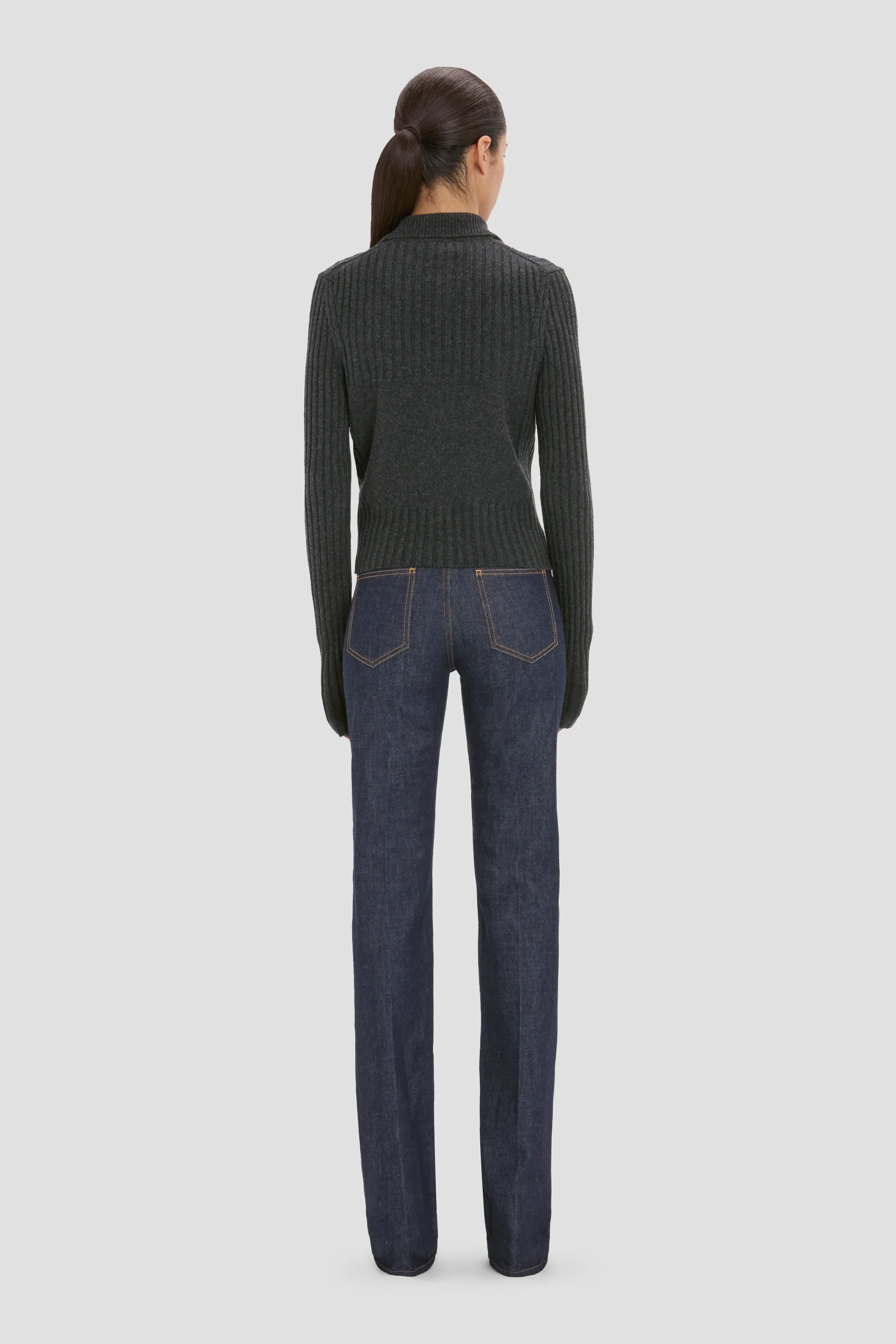 Zip Jumper In Grey Melange - Image 4