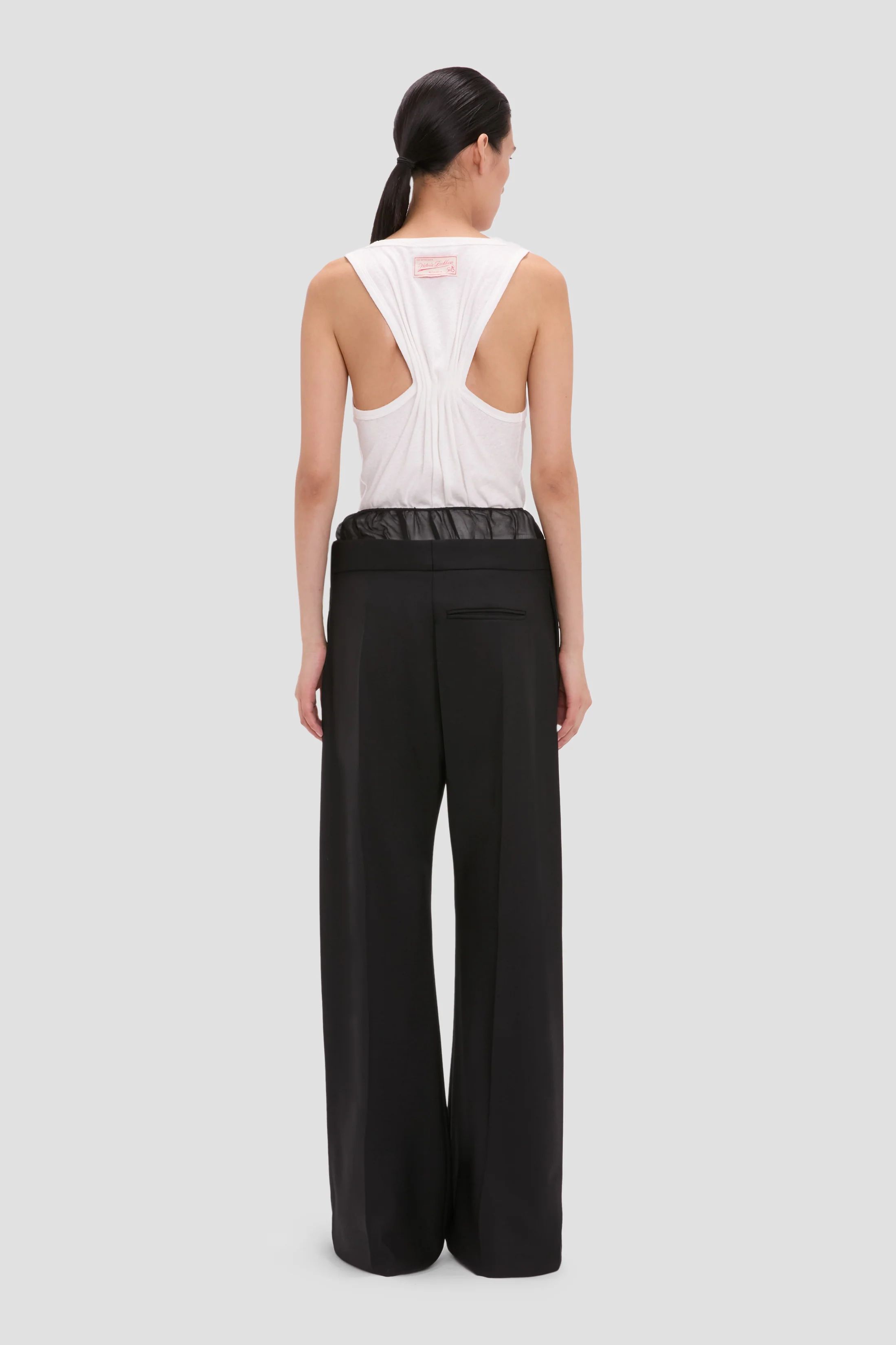 Sheer Panel Trouser In Black - Image 4