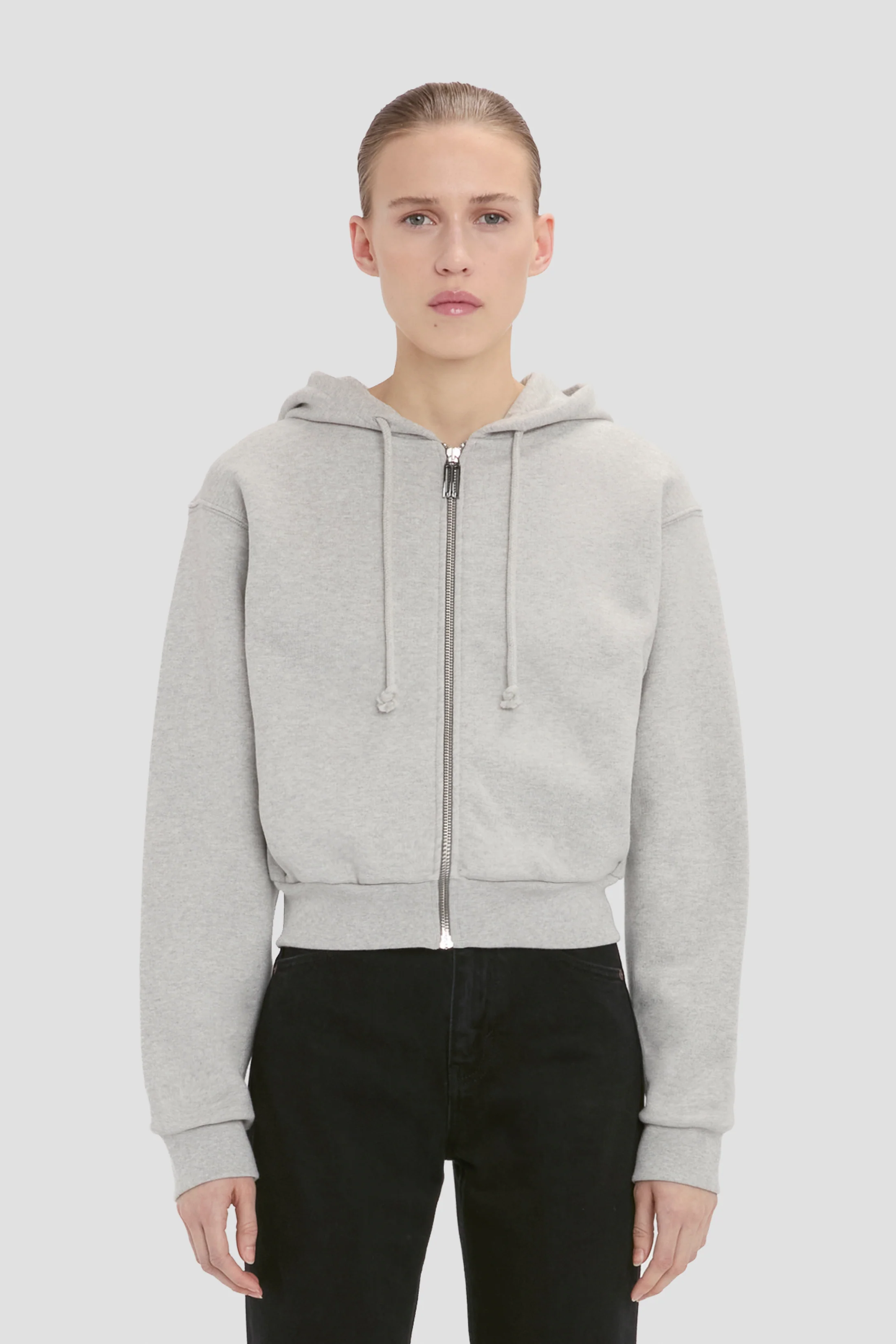 Full Zip Hoodie In Grey Marl