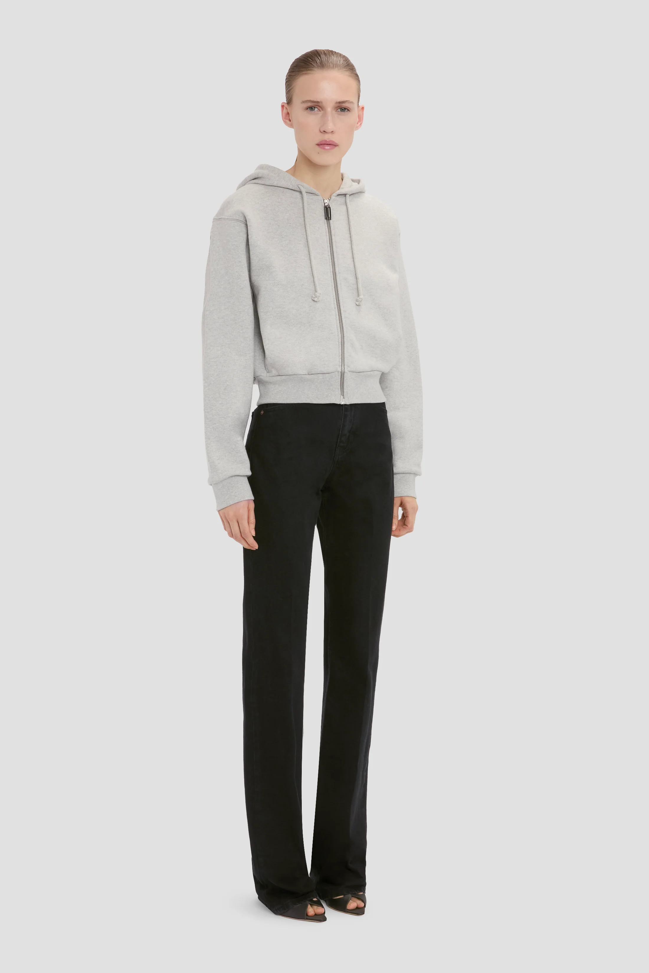 Full Zip Hoodie In Grey Marl - Image 2