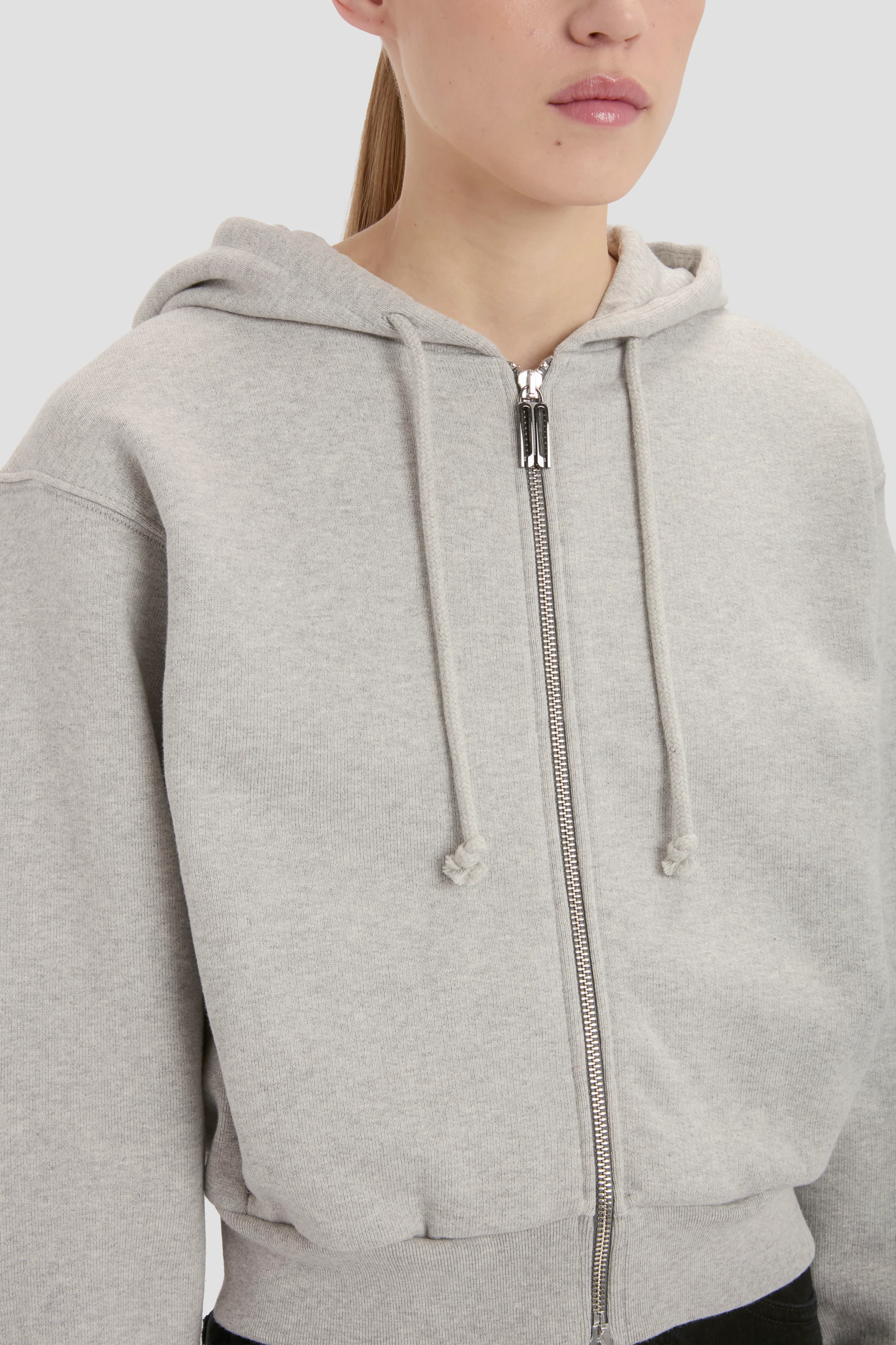 Full Zip Hoodie In Grey Marl - Image 3
