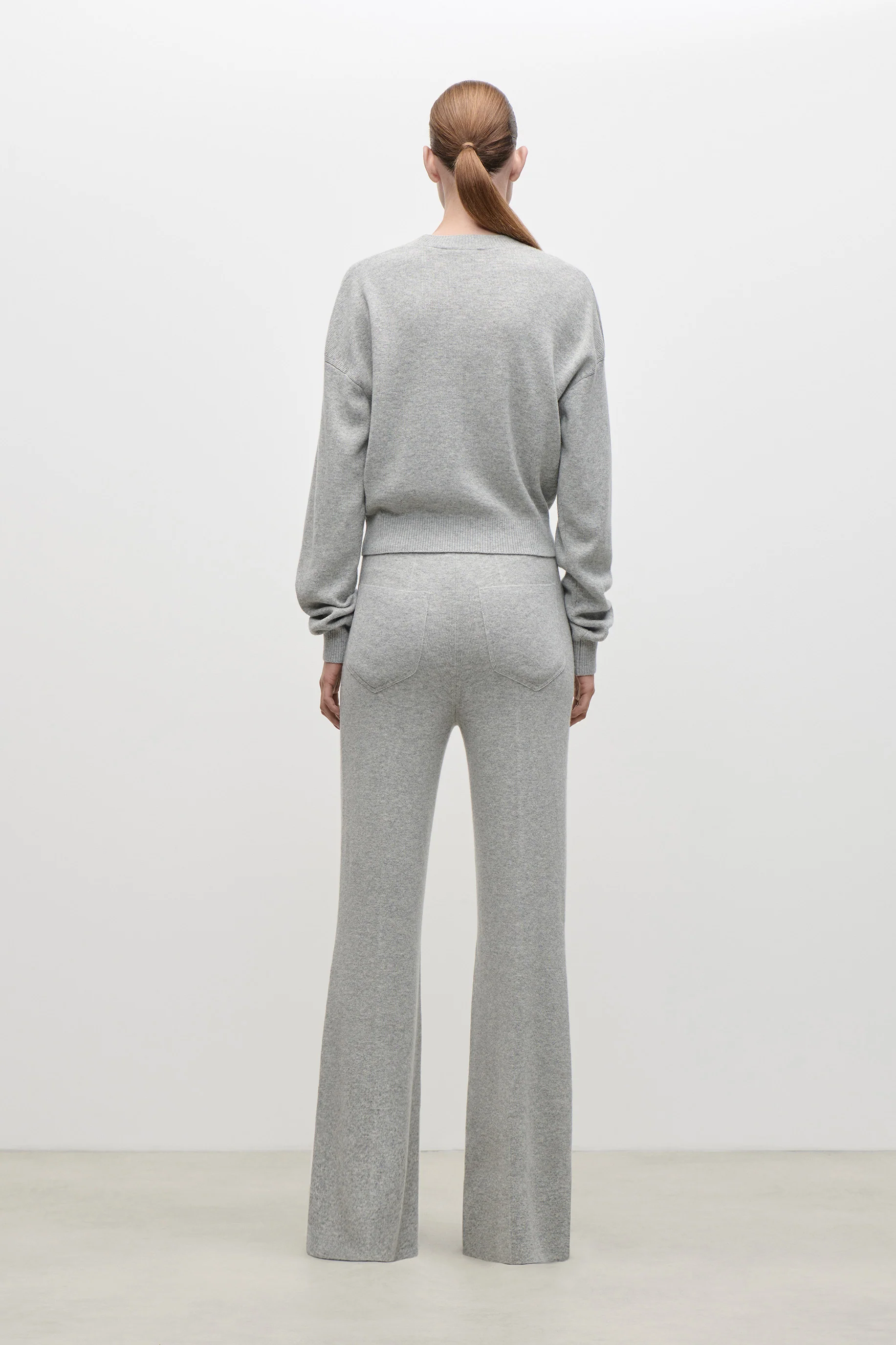 Alina Knitted Trouser In Light Grey - Image 4