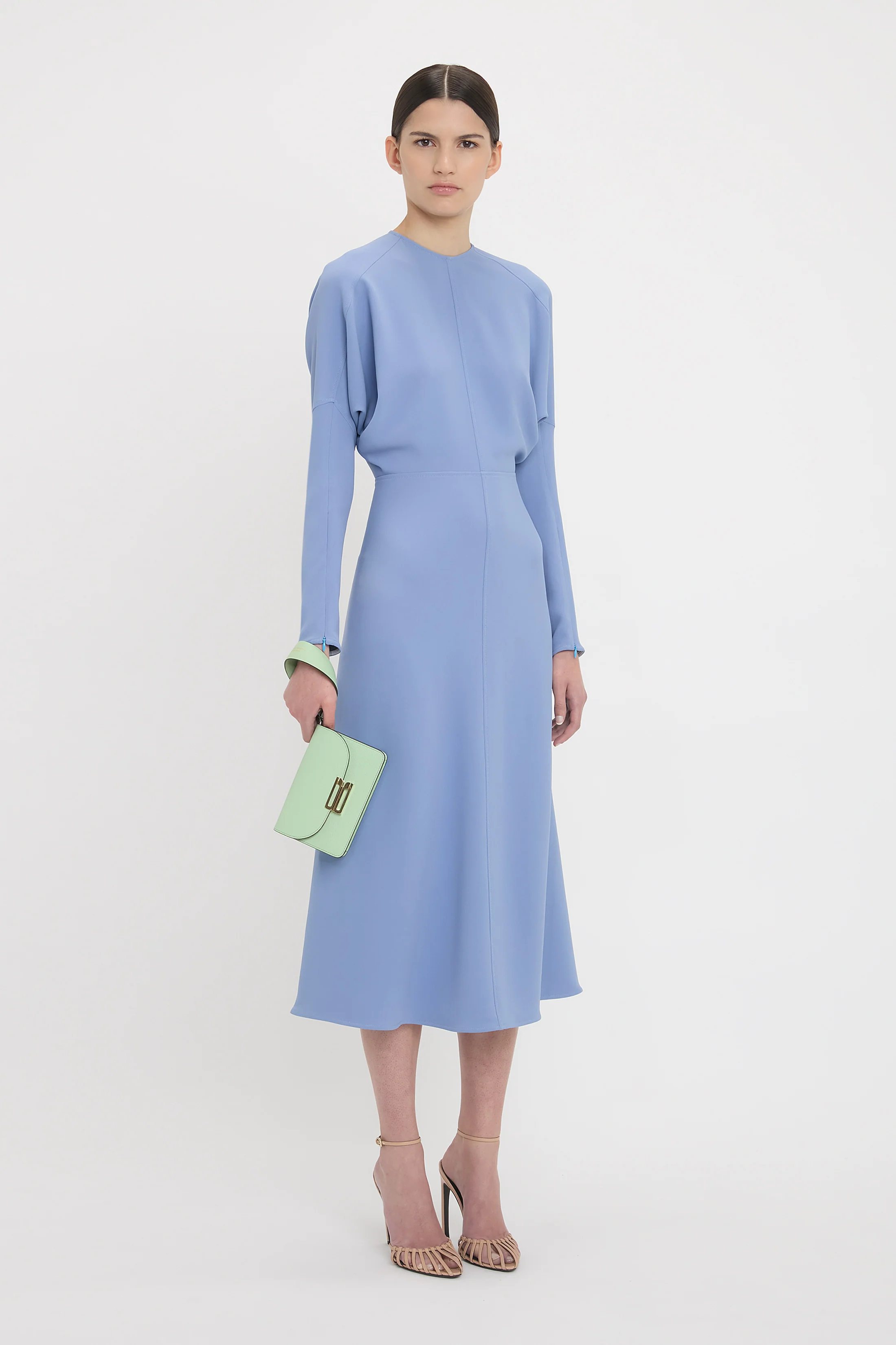 Dolman Midi Dress In Bluebell - Image 2