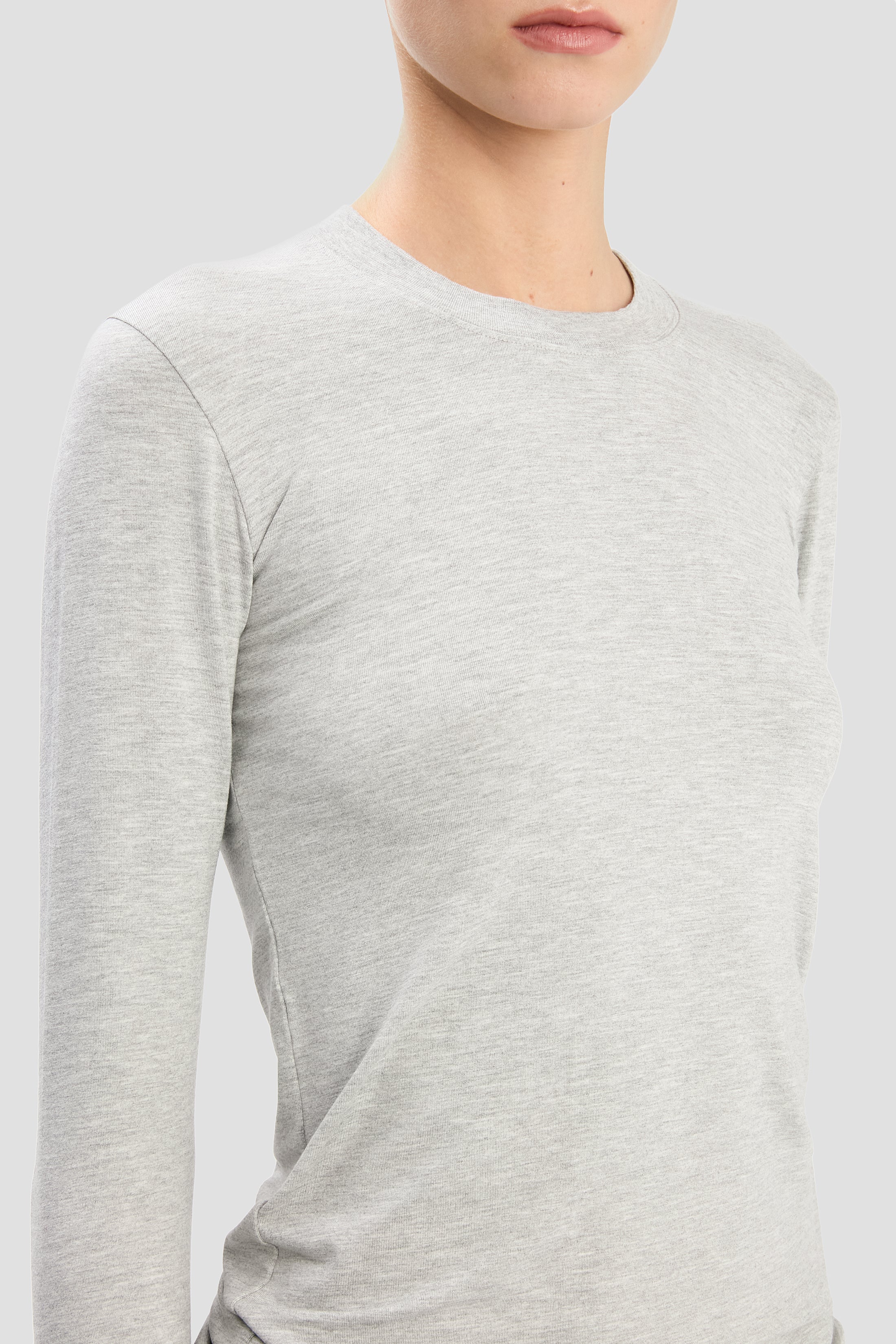 Long Sleeve T-Shirt In Grey Marl - Image 3