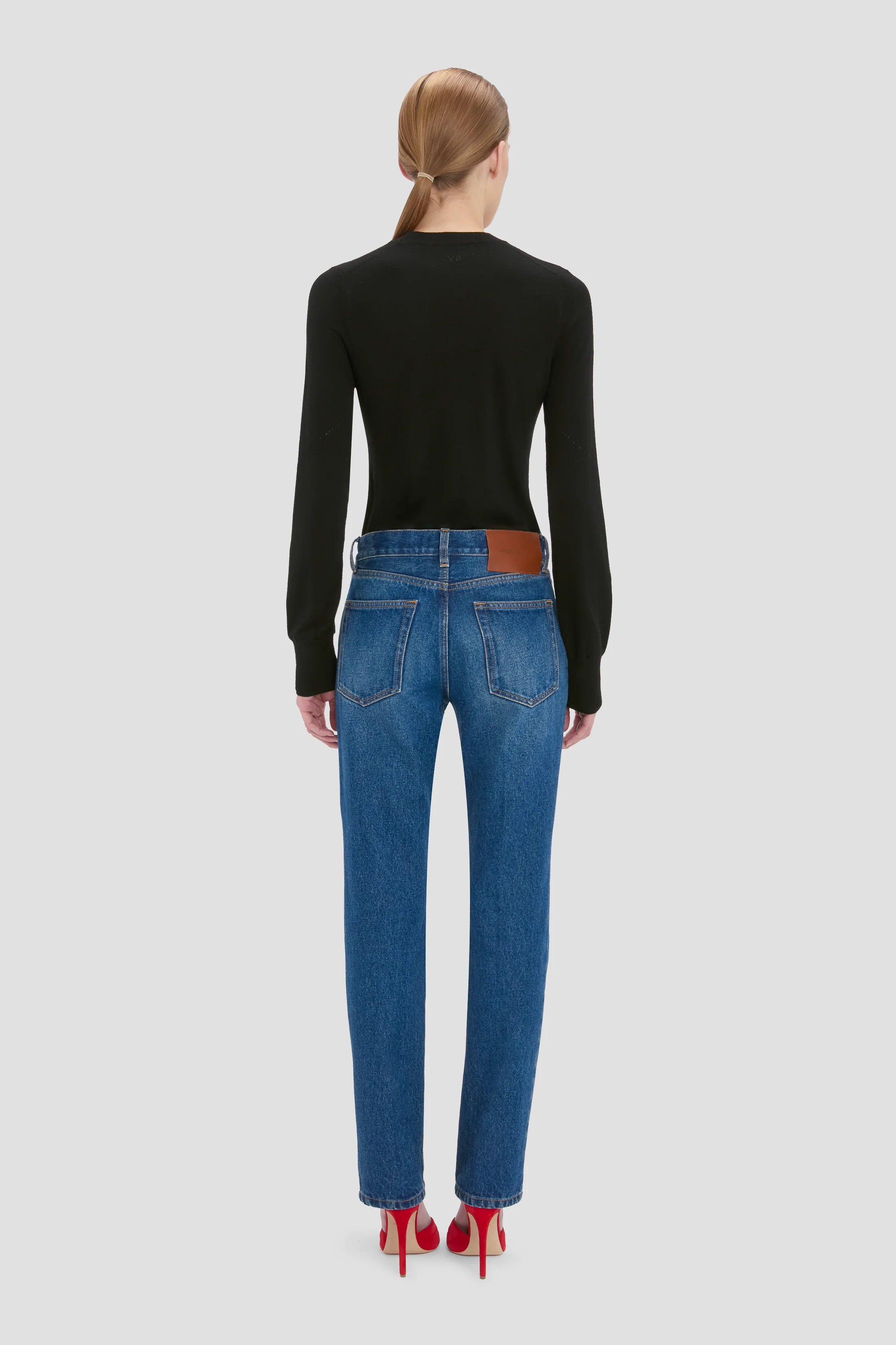 Low Waist Jean In Mid Blue Wash - Image 4