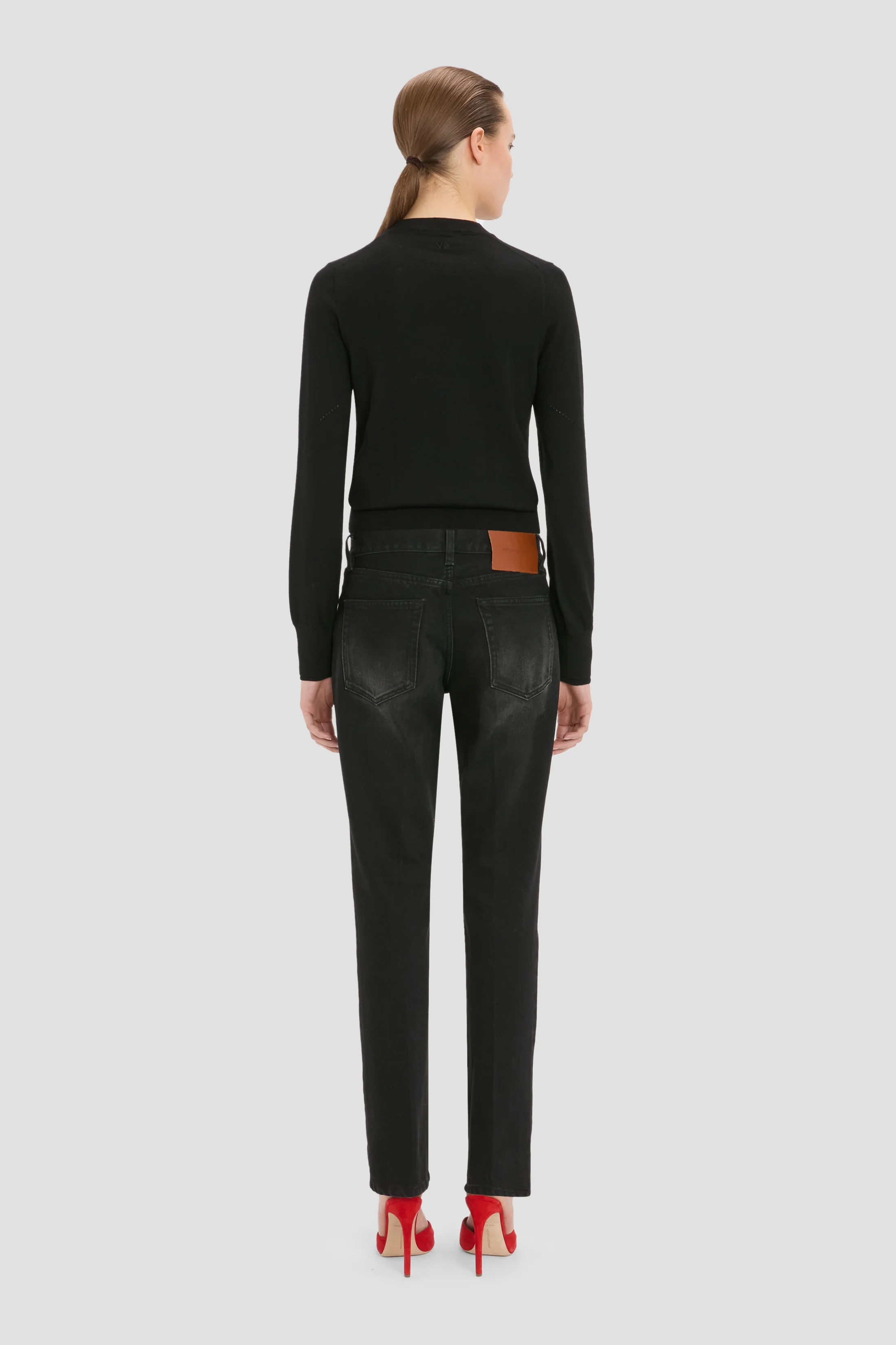 Low Waist Jean In Washed Black - Image 4