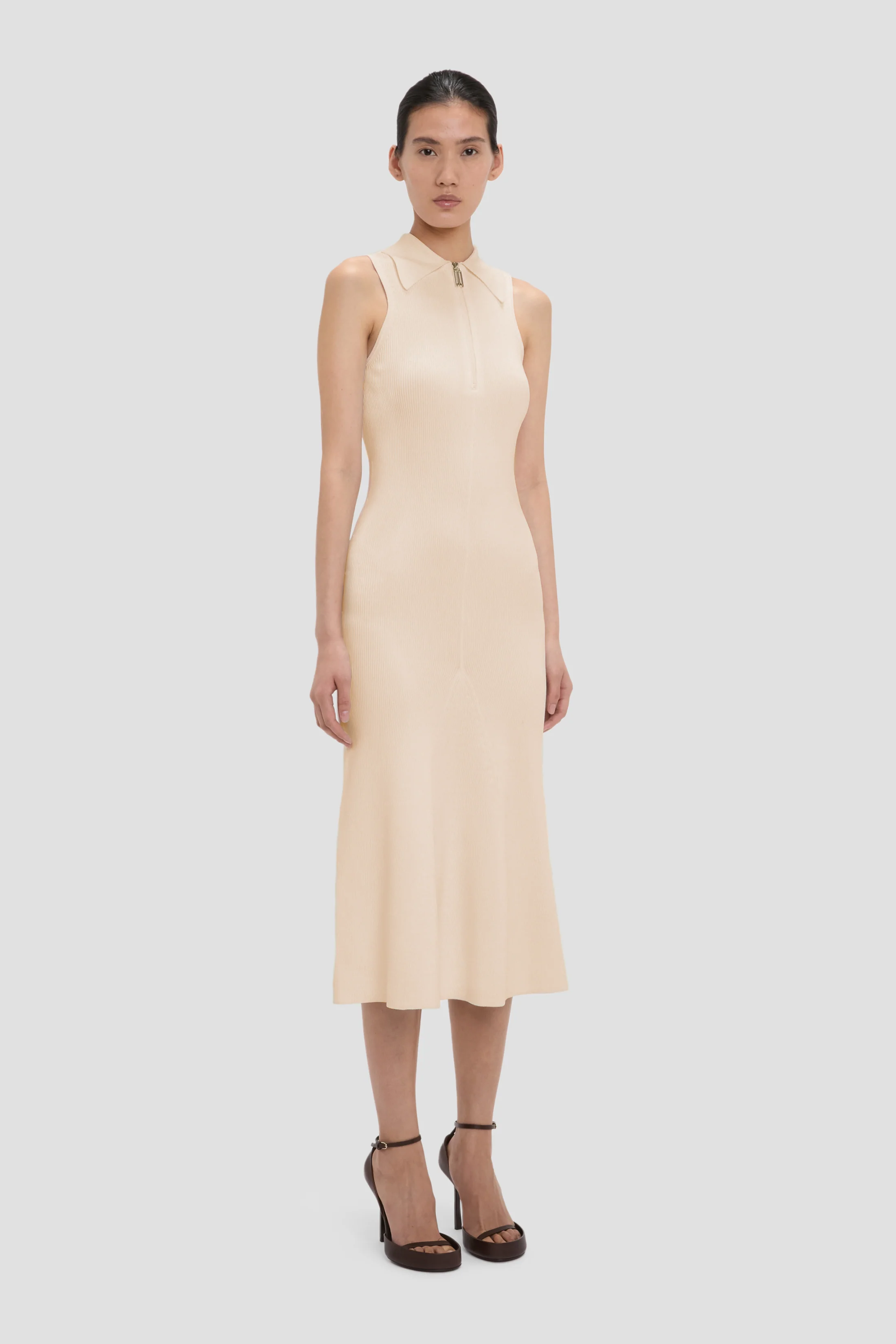 Mira Midi Dress In Sandstone - Image 3