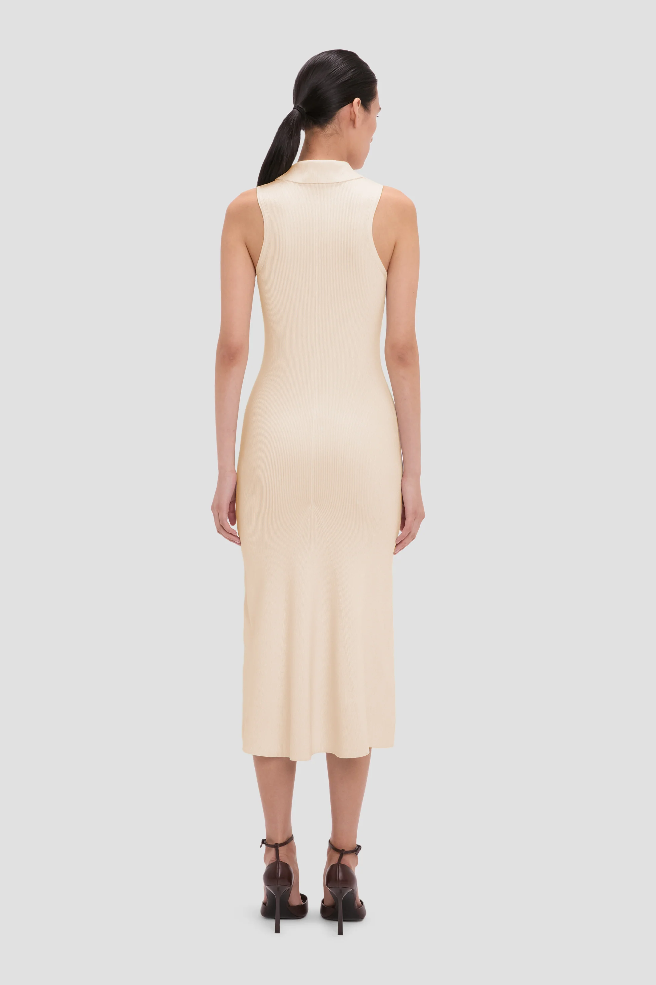 Mira Midi Dress In Sandstone - Image 4
