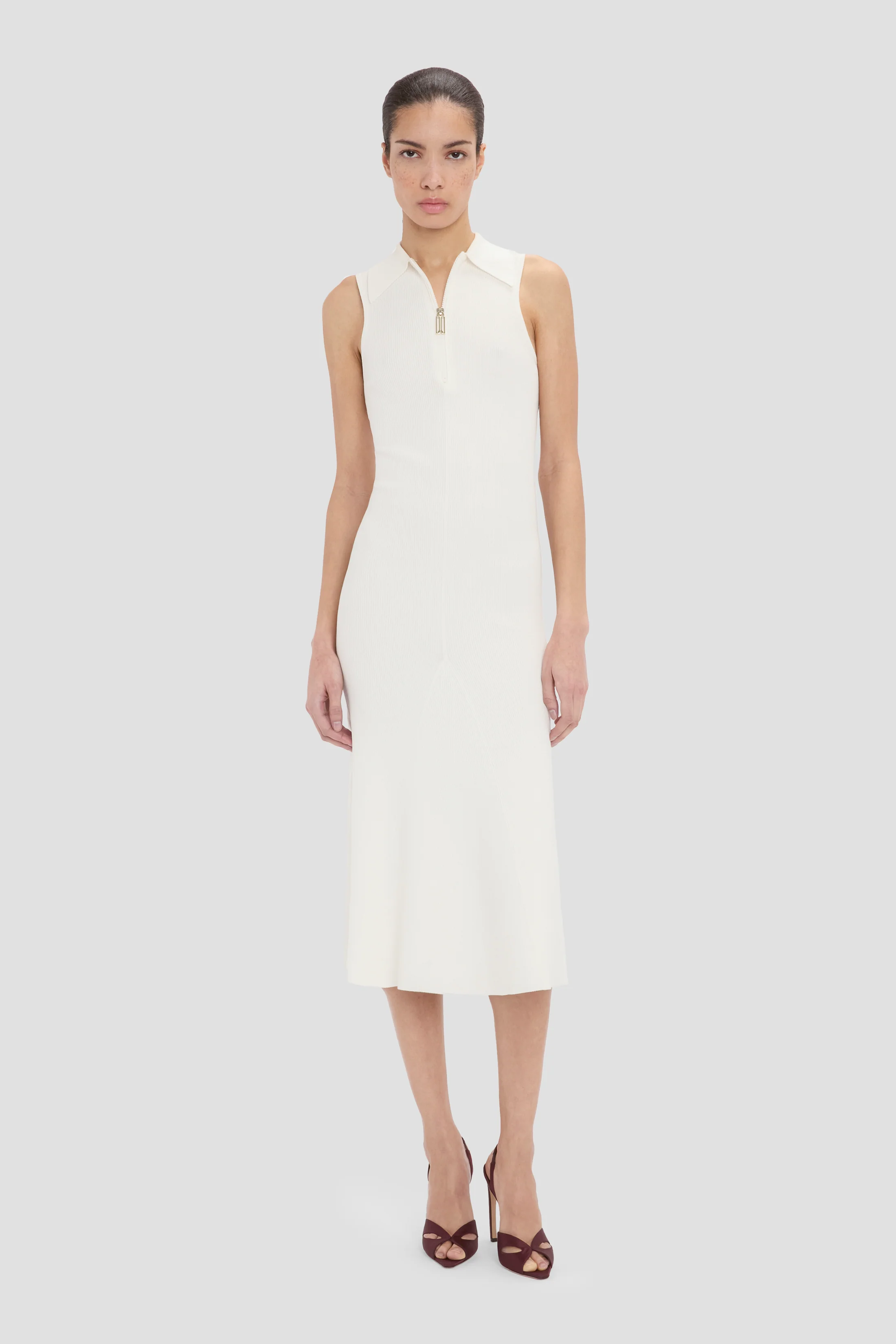 Mira Midi Dress In White - Image 4