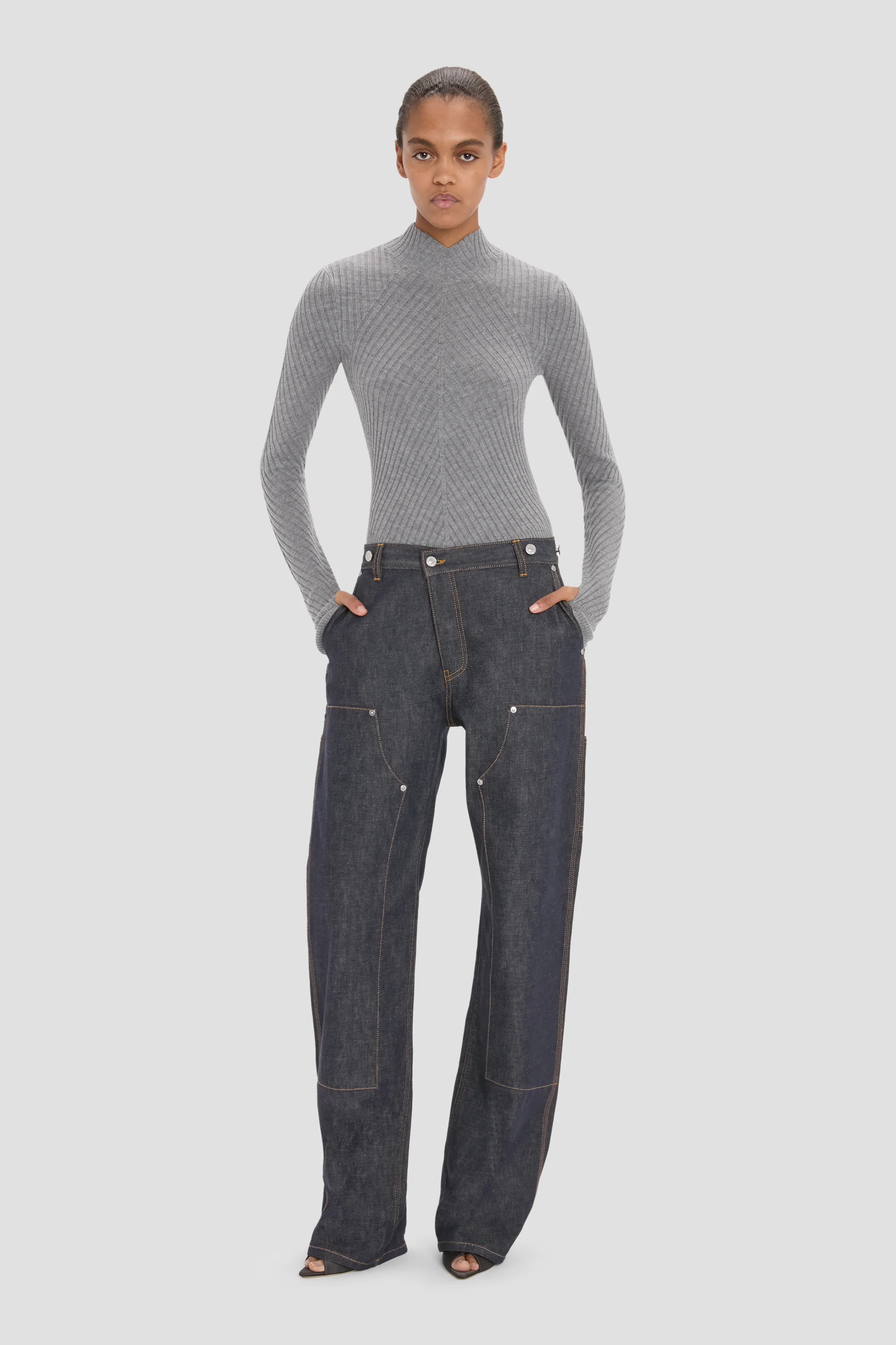 Panelled Jean In Indigo - Image 3