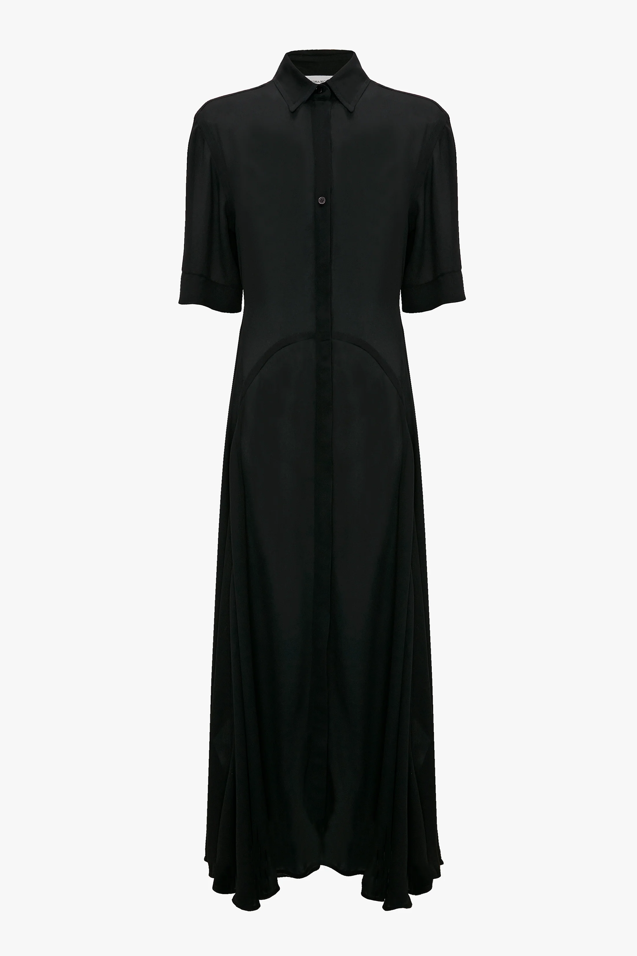 Panelled Midi Dress In Black - Image 5