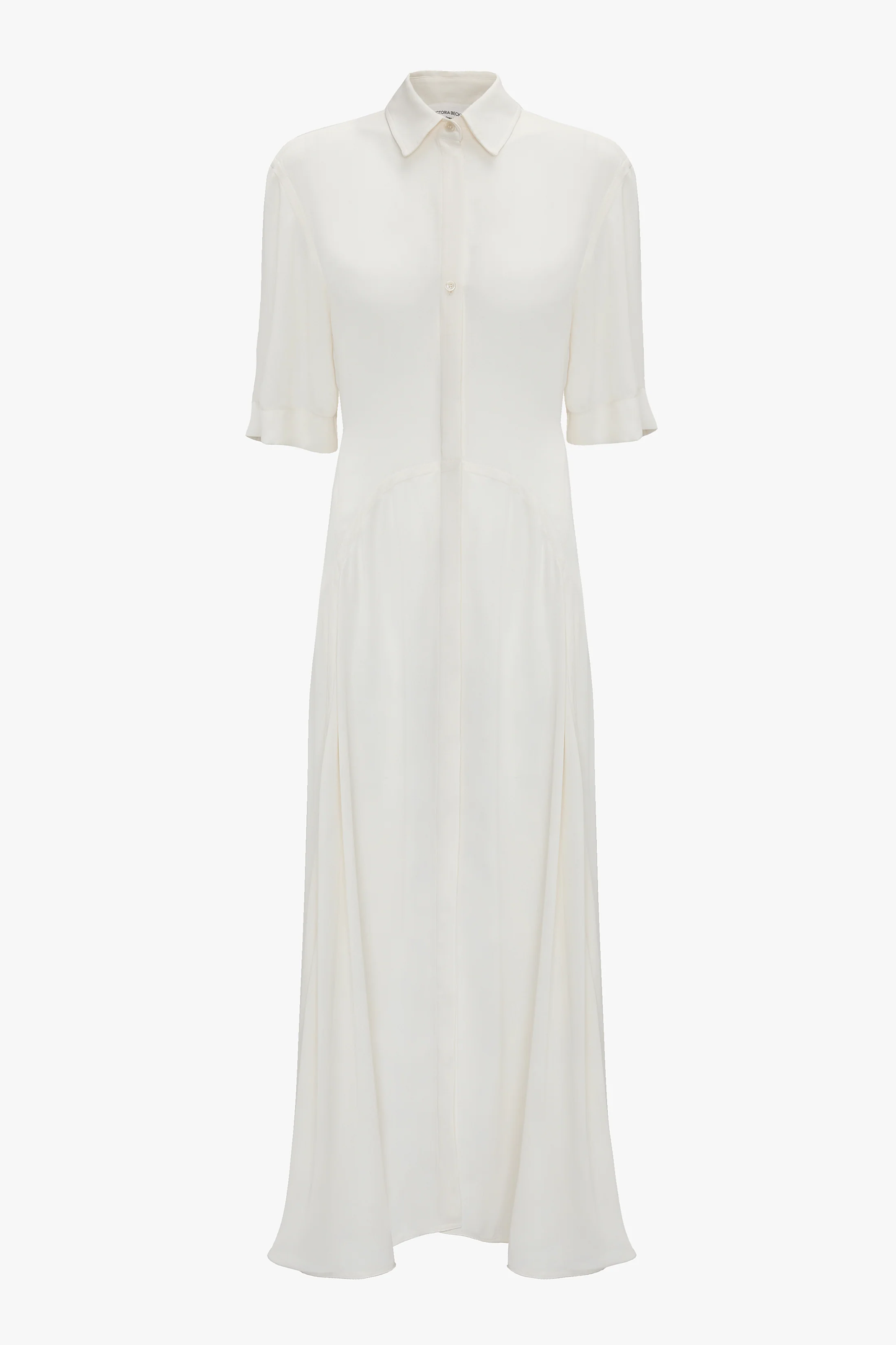 Panelled Midi Dress In White - Image 5