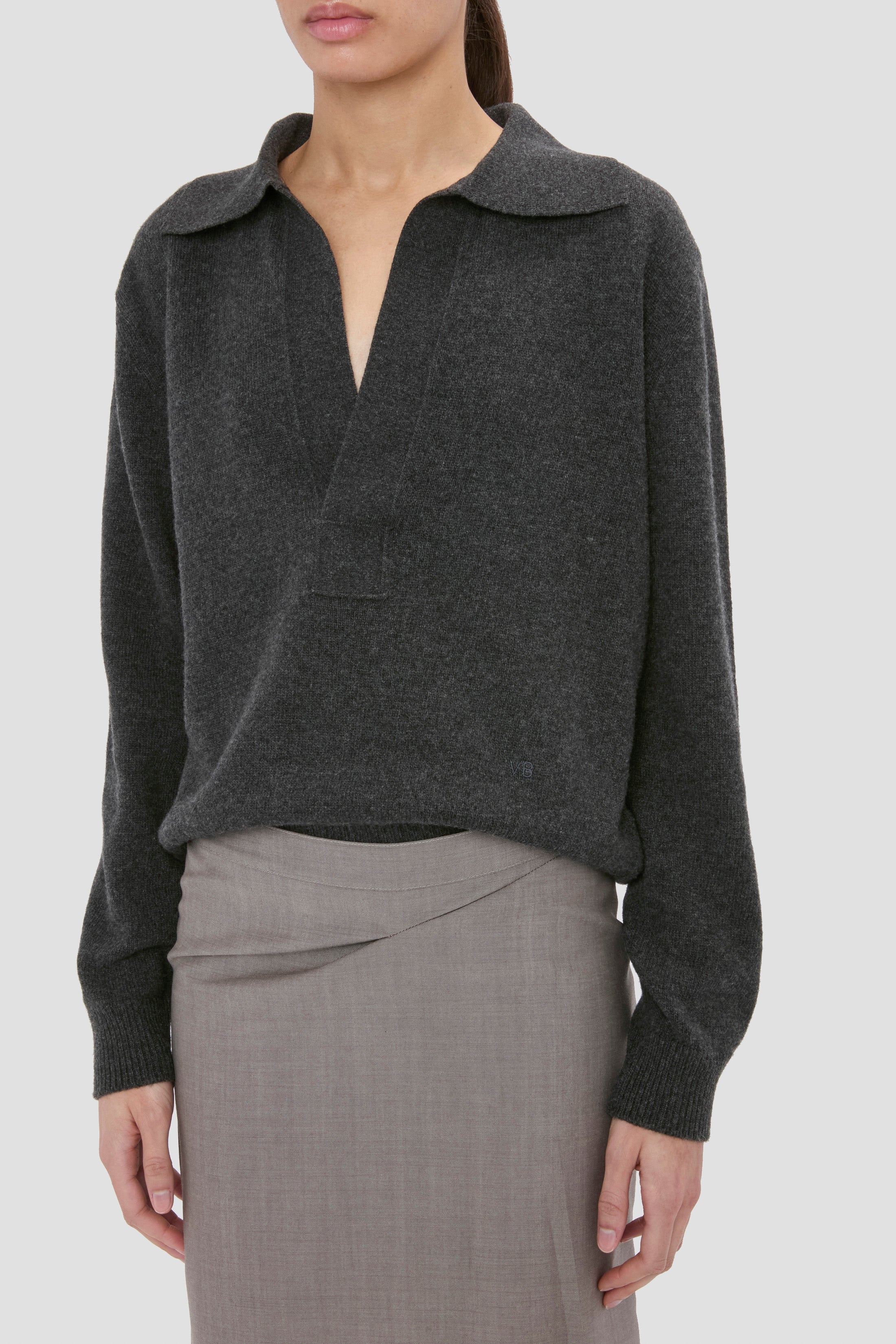 Genevieve Jumper In Grey Melange - Image 3