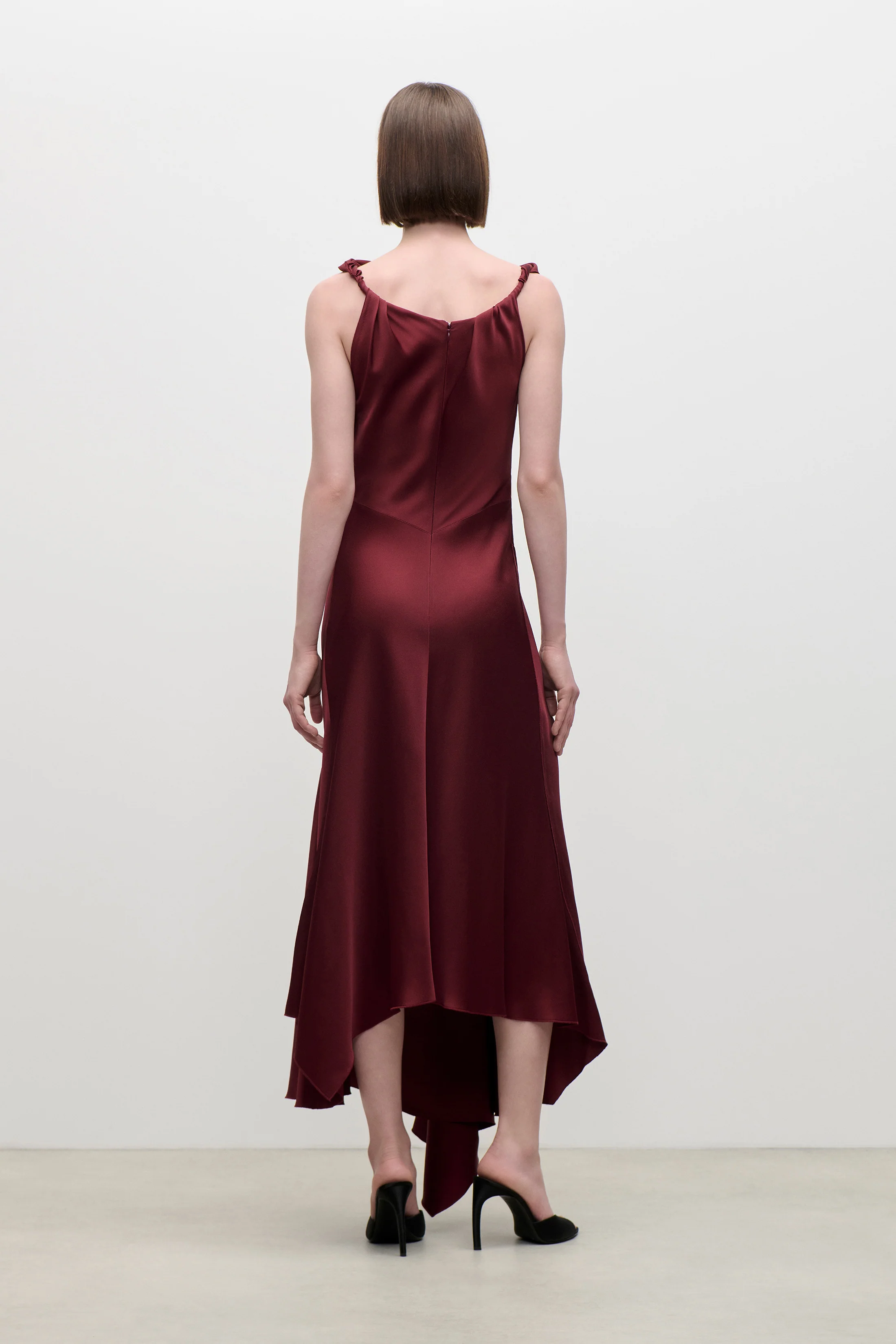 Posy Midi Dress in Burgundy - Image 3