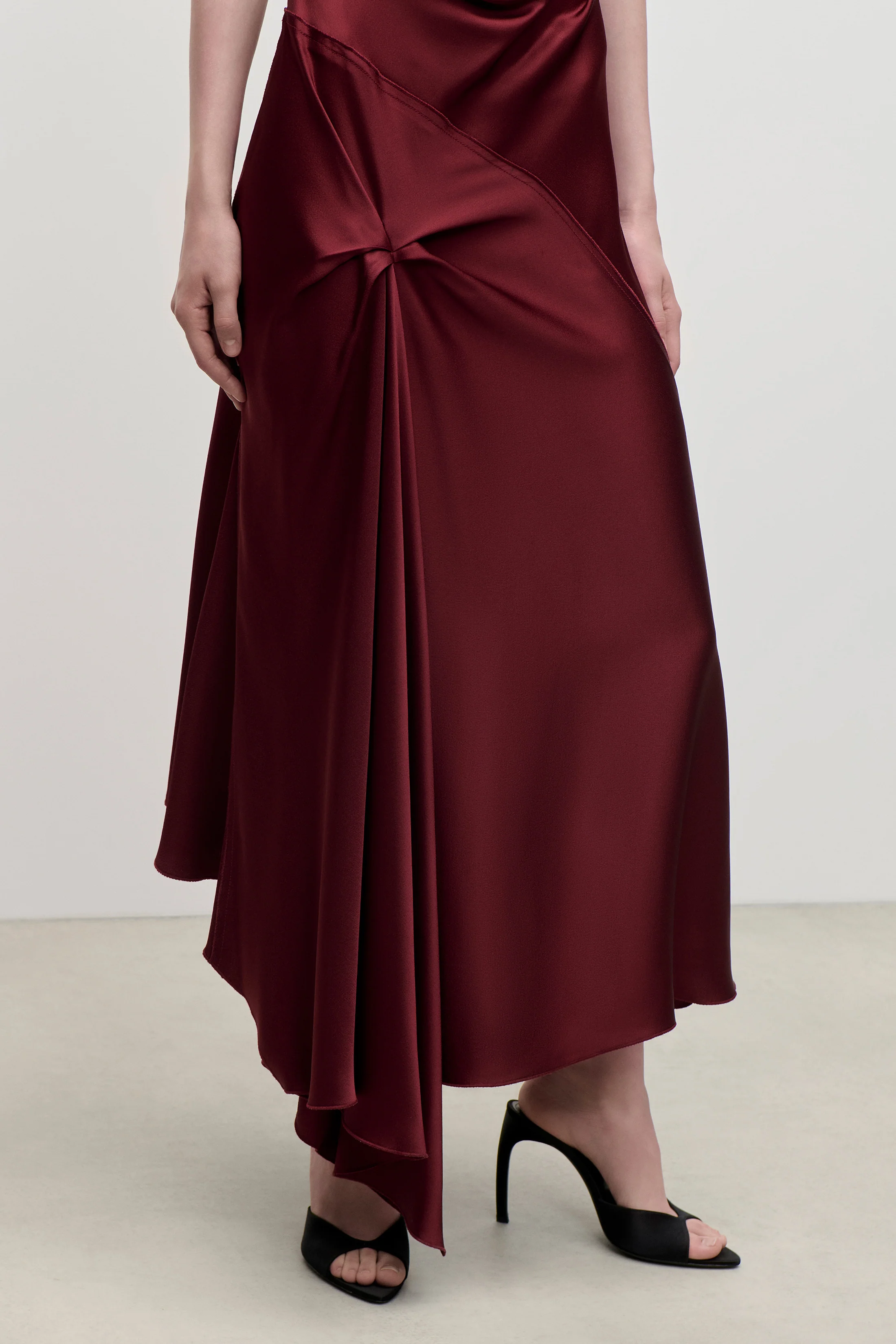 Posy Midi Dress in Burgundy - Image 6