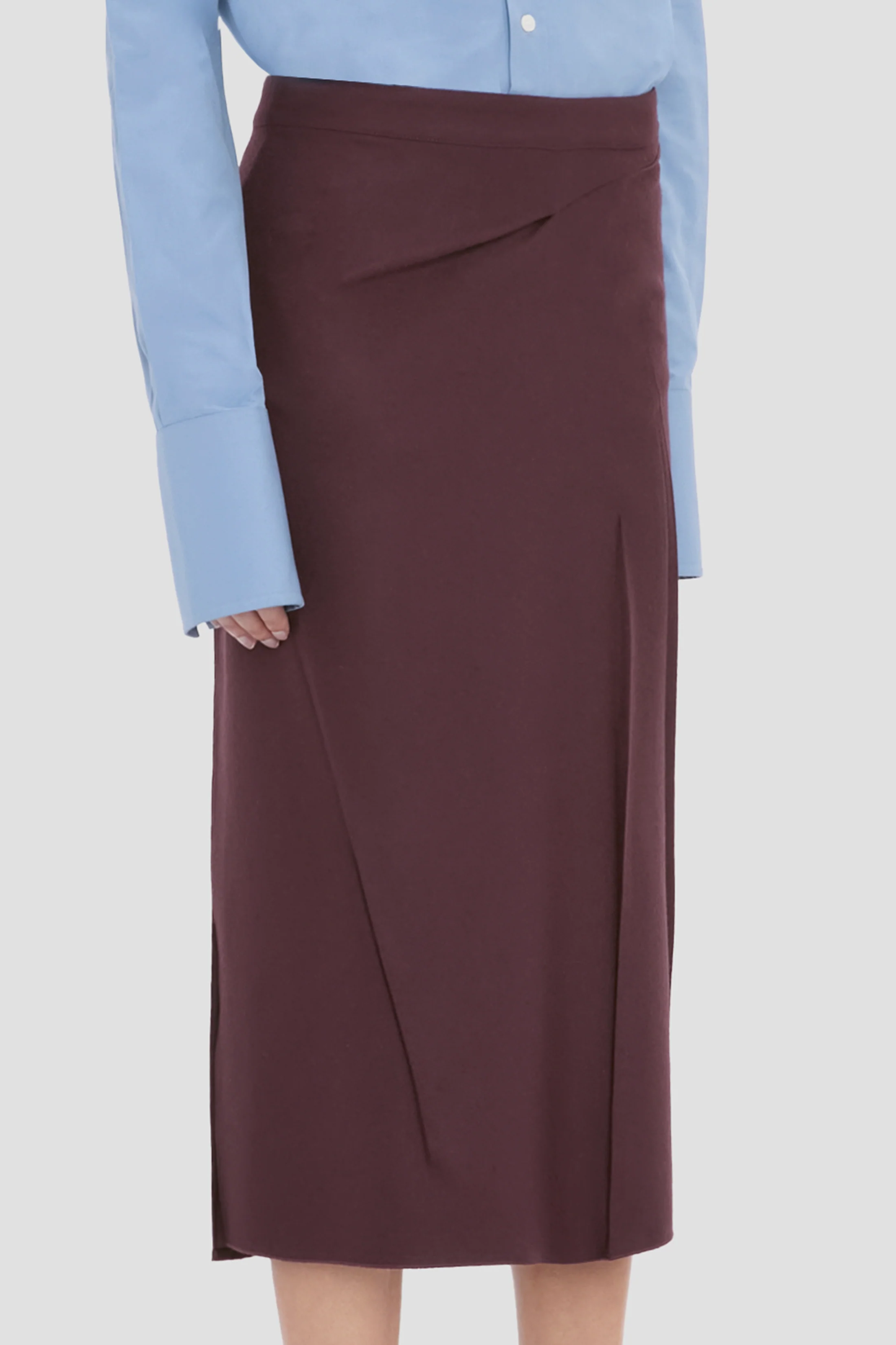 Pressed Skirt In Dark Burgundy - Image 4