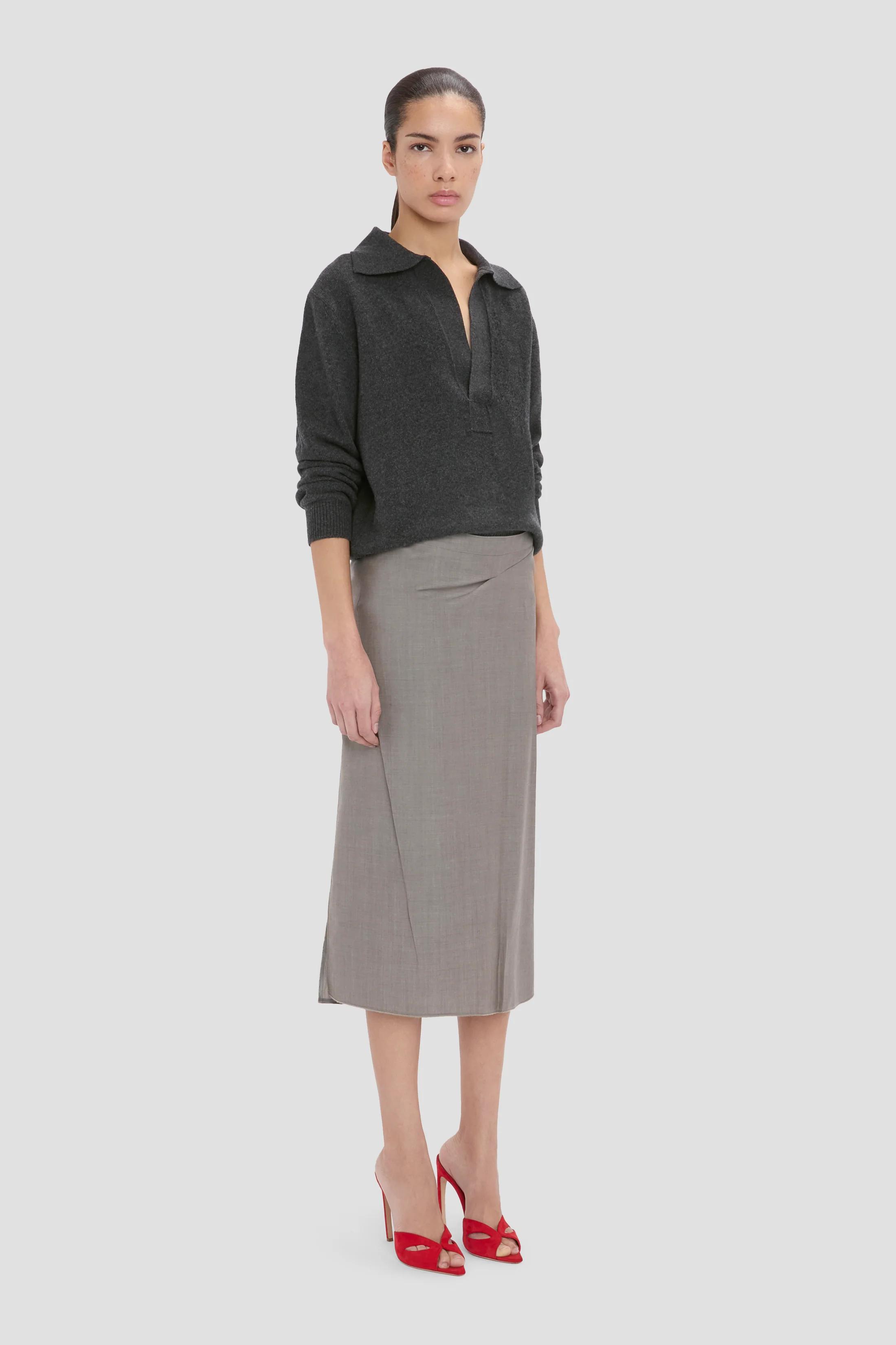 Pressed Skirt In Grey - Image 3