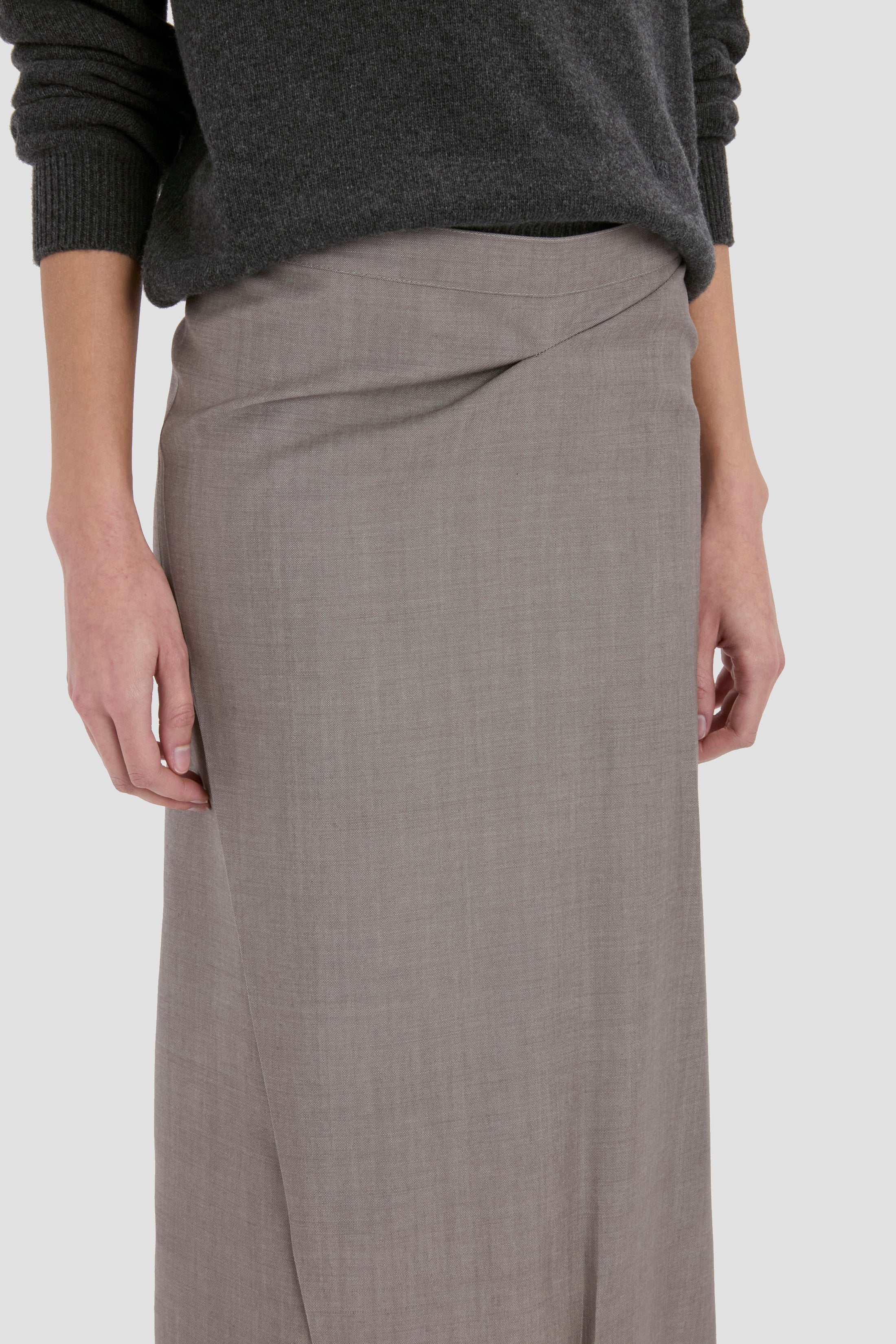 Pressed Skirt In Grey - Image 4