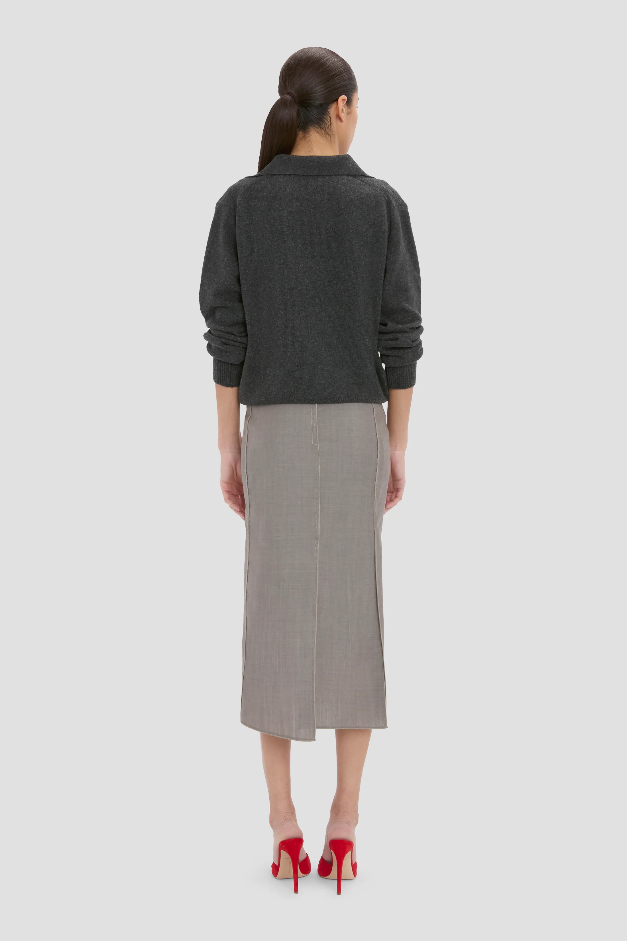 Pressed Skirt In Grey - Image 5