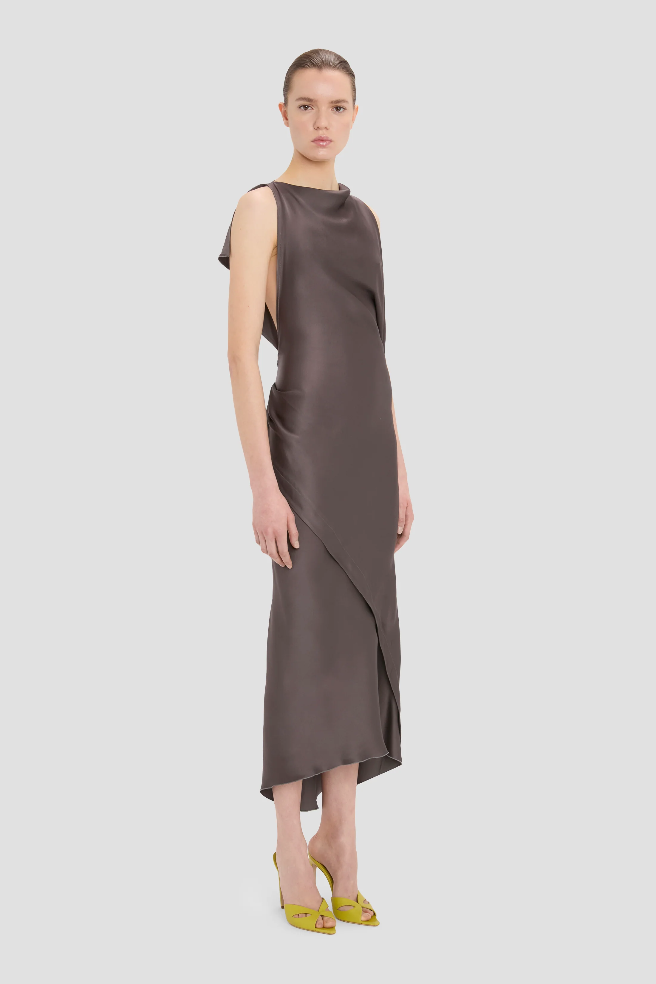 Kyra Midi Dress In Grey - Image 3