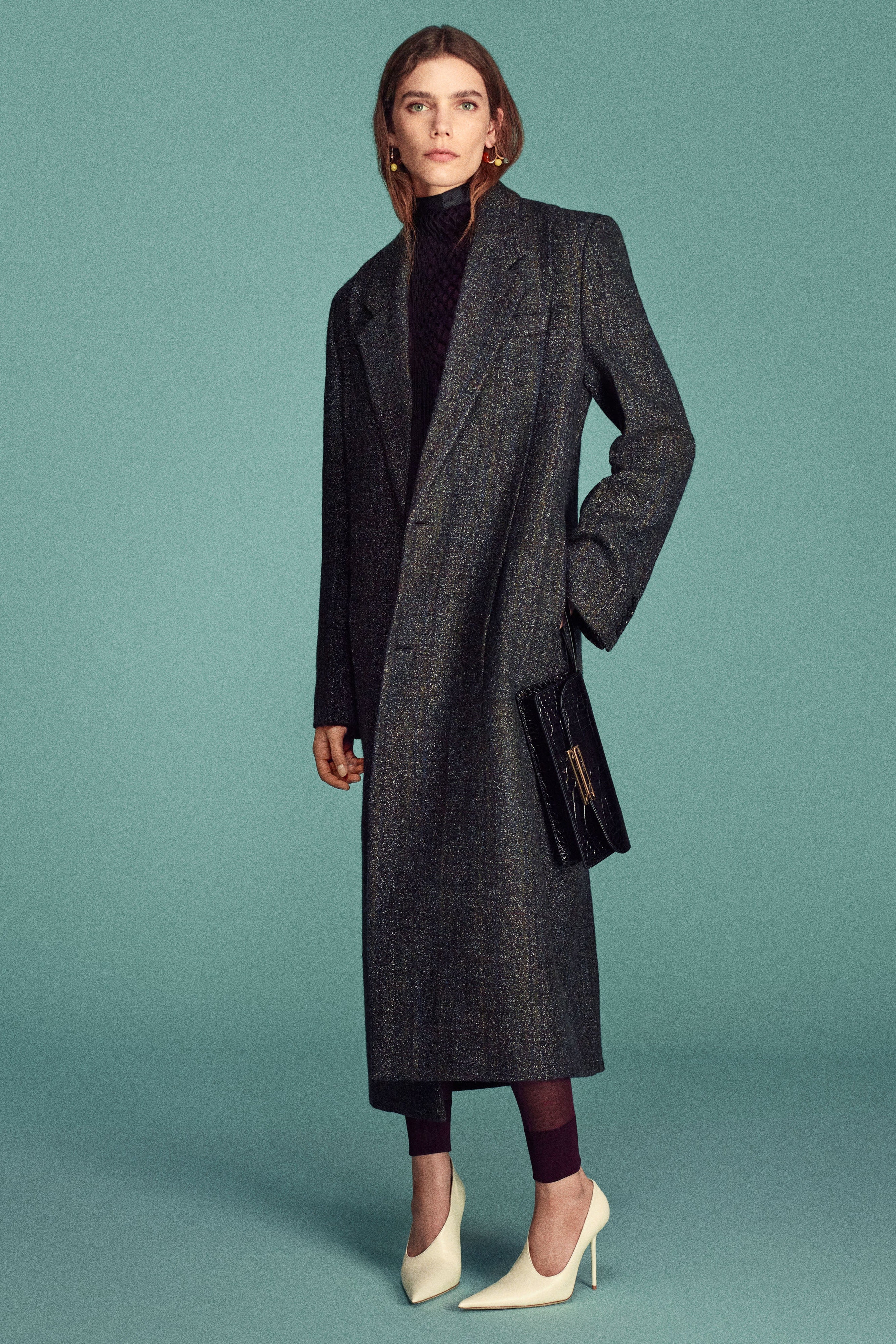 Tailored Coat In Grey Melange - Image 2