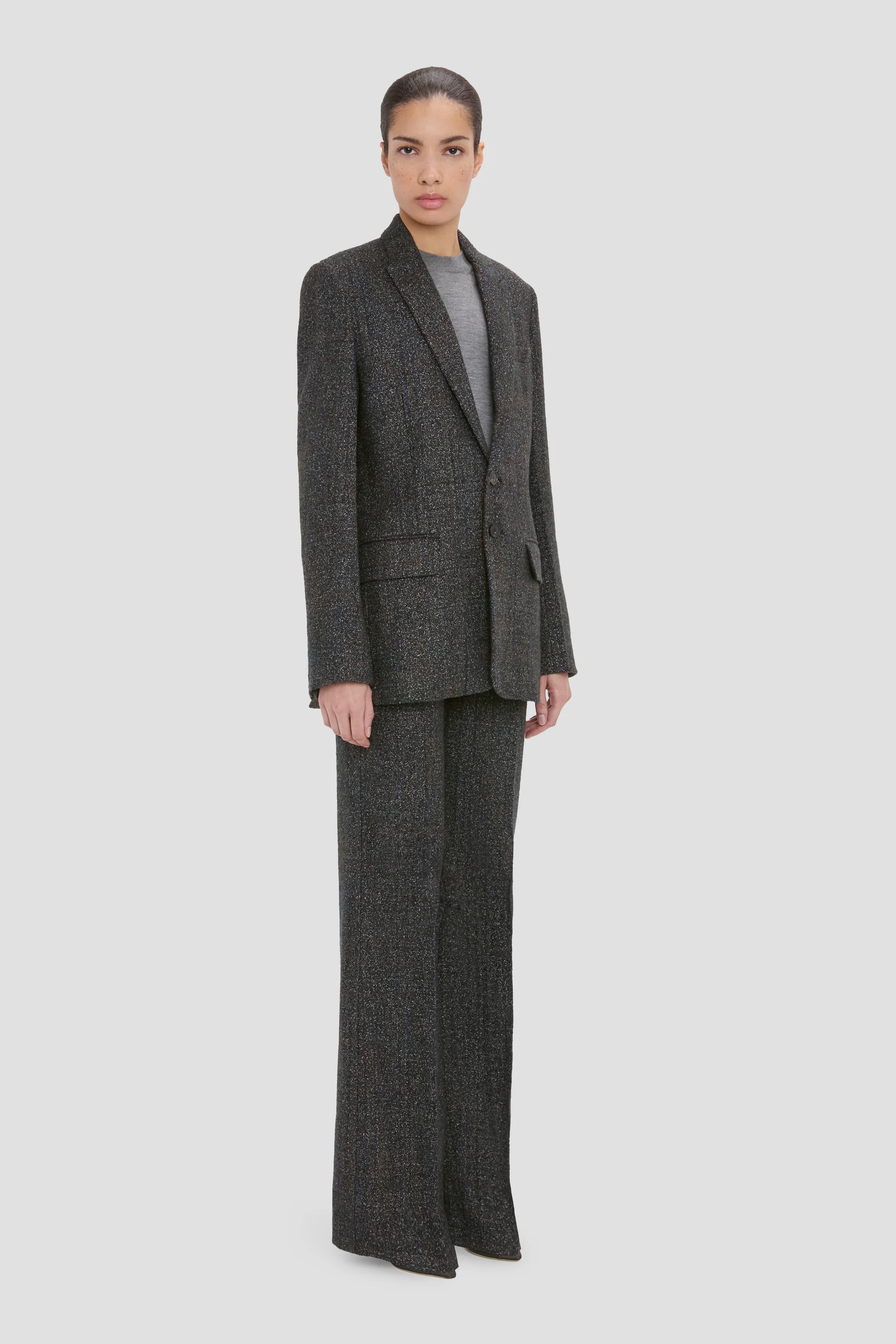 Tailored Jacket In Grey Melange - Image 3