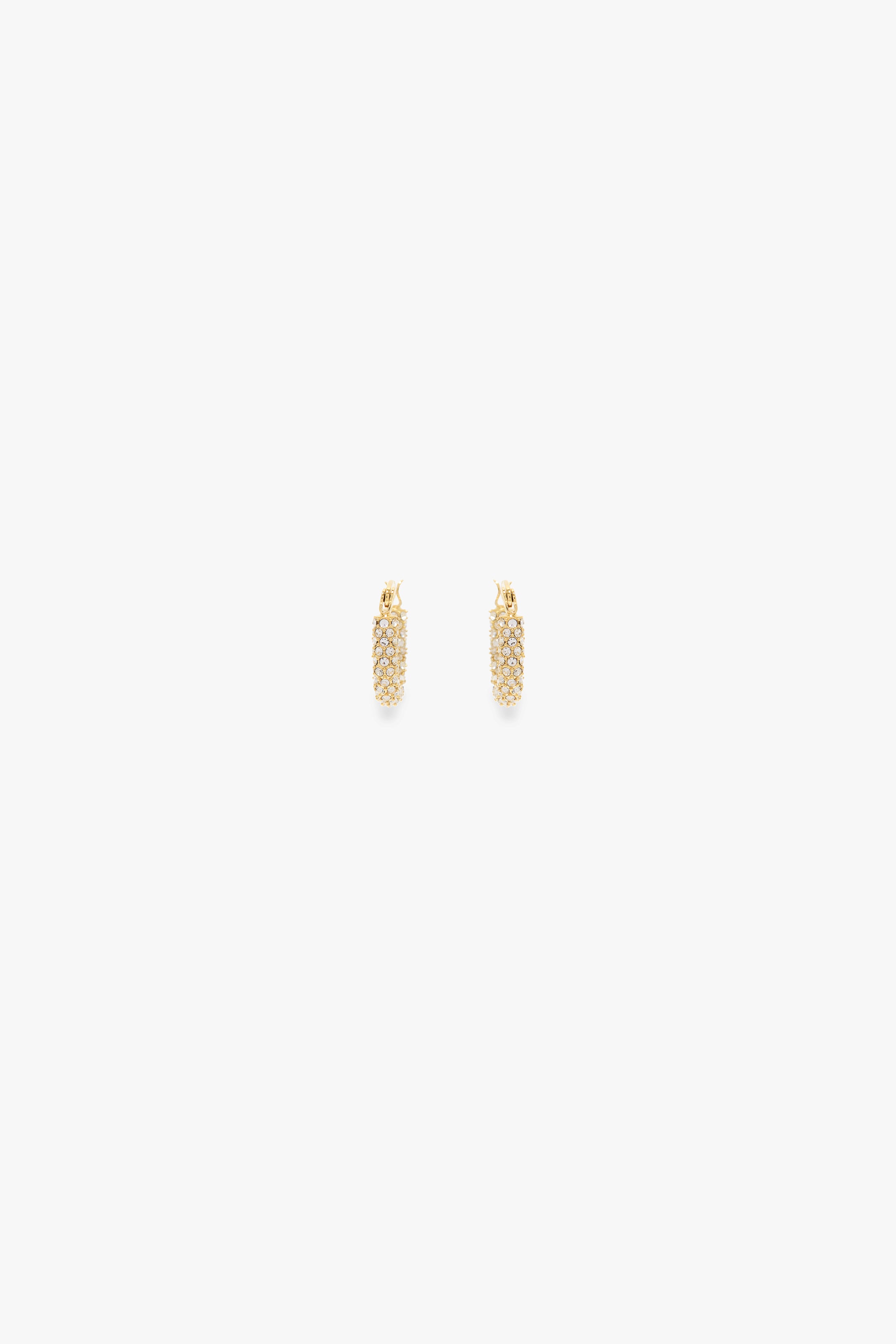 Medium Pavé Crystal Hoop Earrings - Image 3