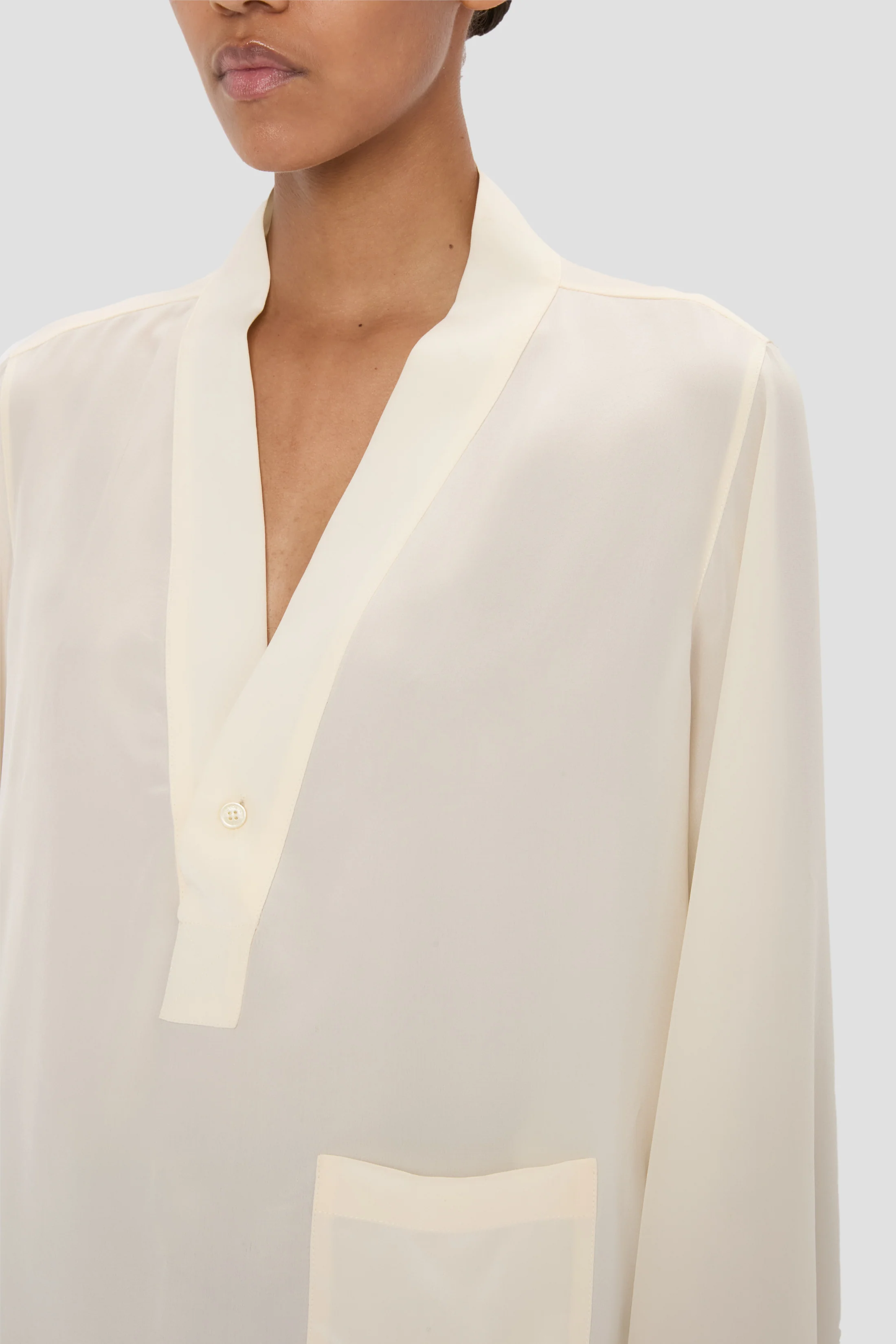 V-Neck Blouse In Ivory - Image 5