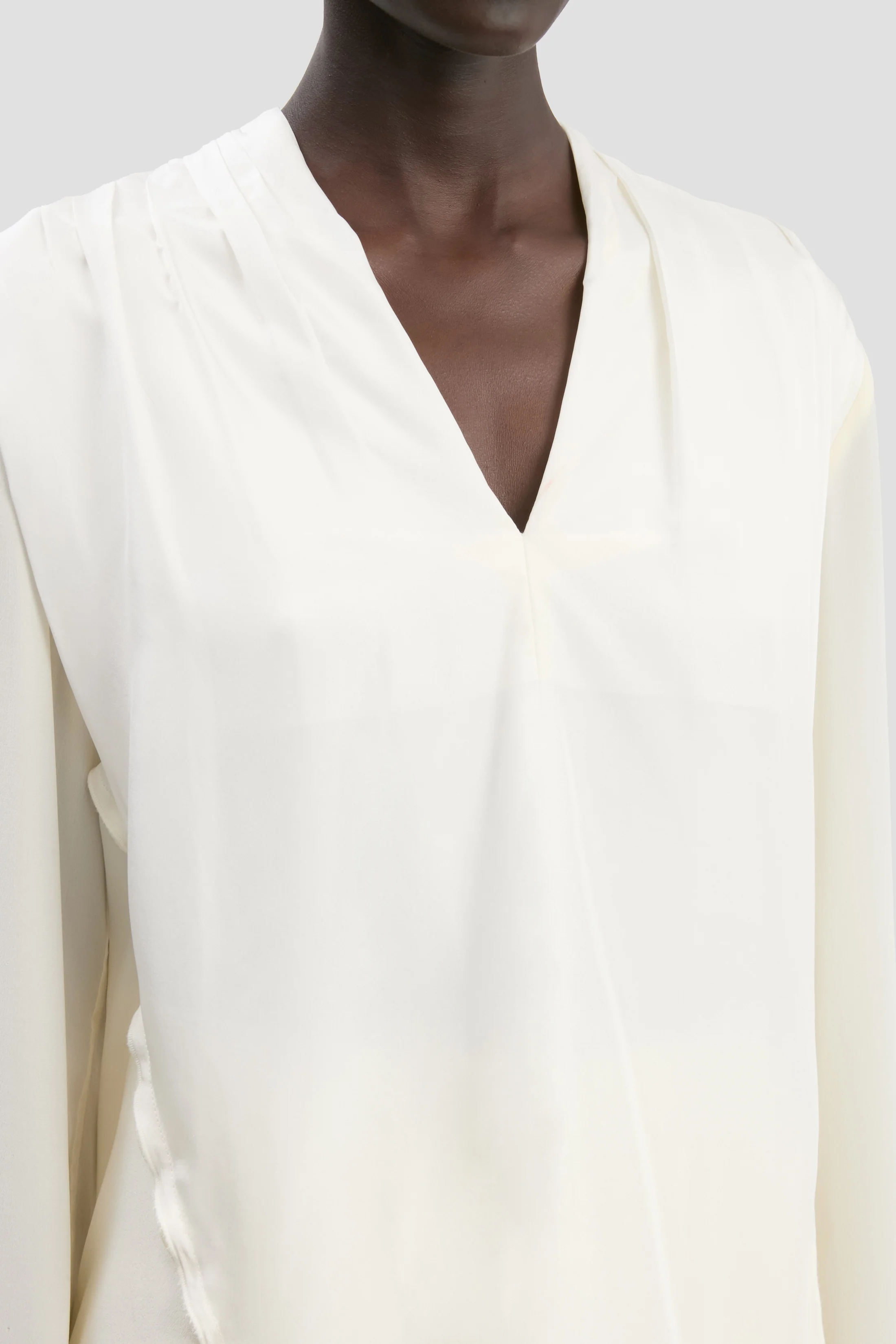 V-Neck Top In Ivory - Image 3