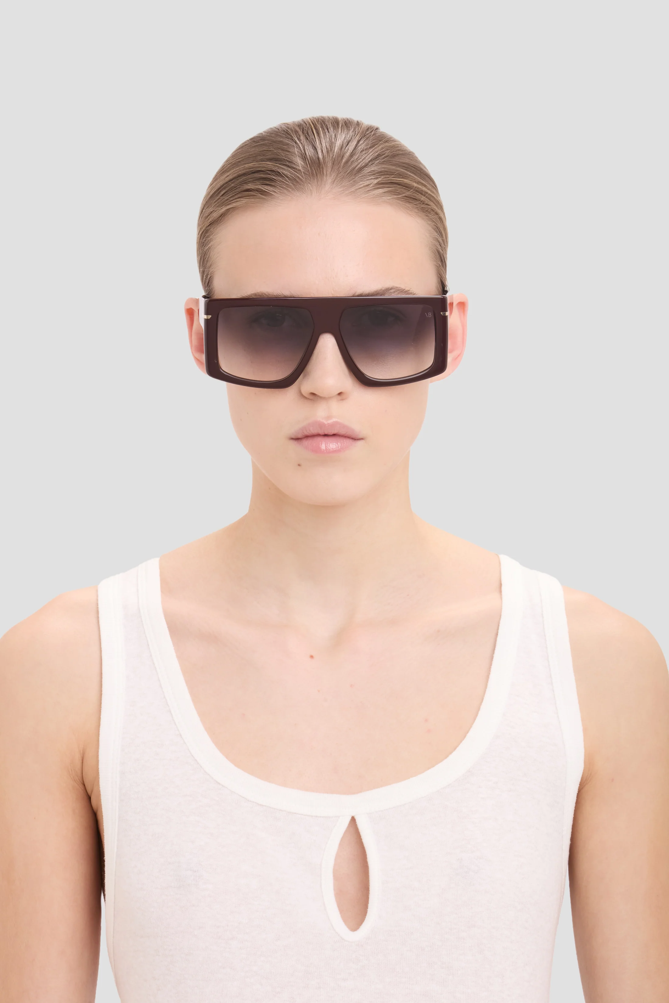 Oversized Flat Top Frame In Burgundy - Image 2